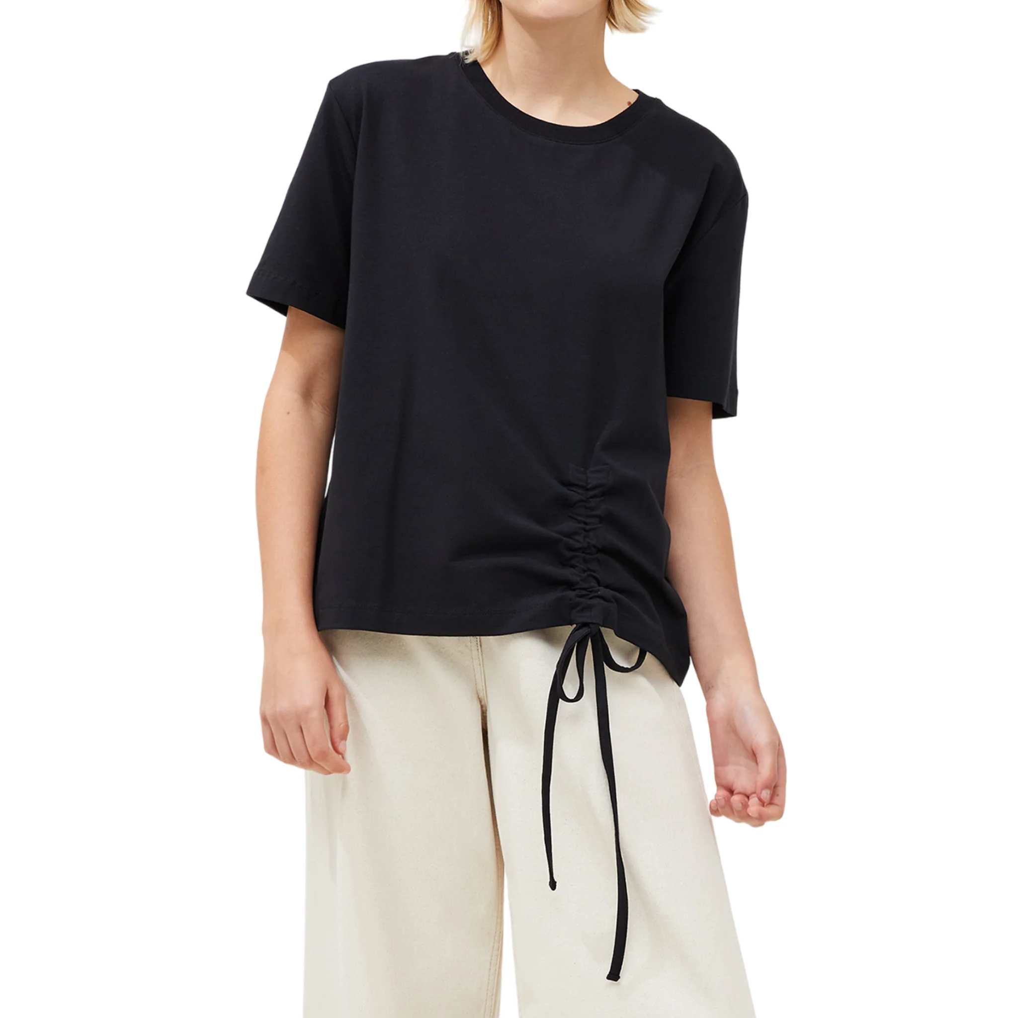 Womens French Connection Blackout Rallie Rouched S/s T Shirt - Image 2