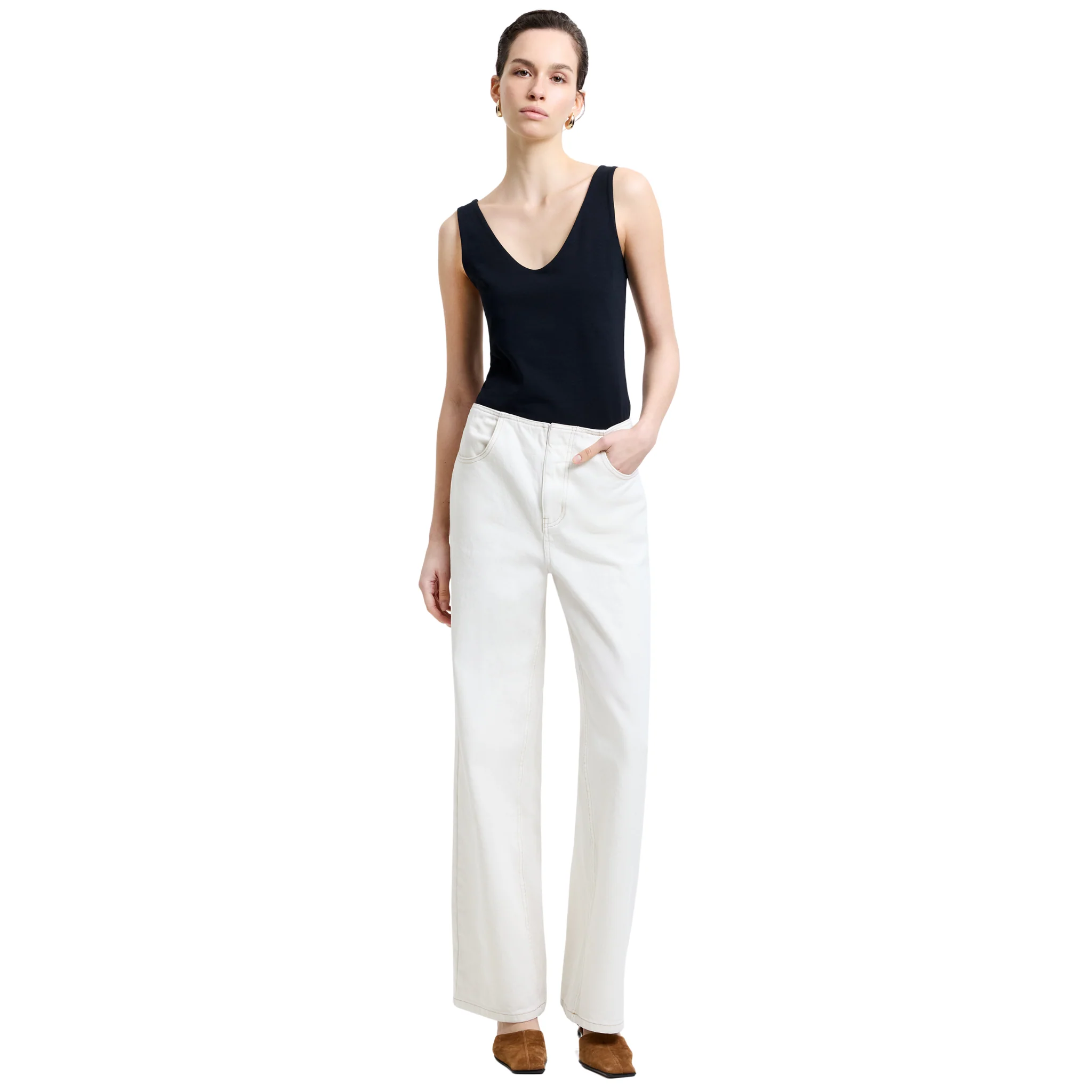 Womens French Connection Blackout Stretch Tank Top - Image 3