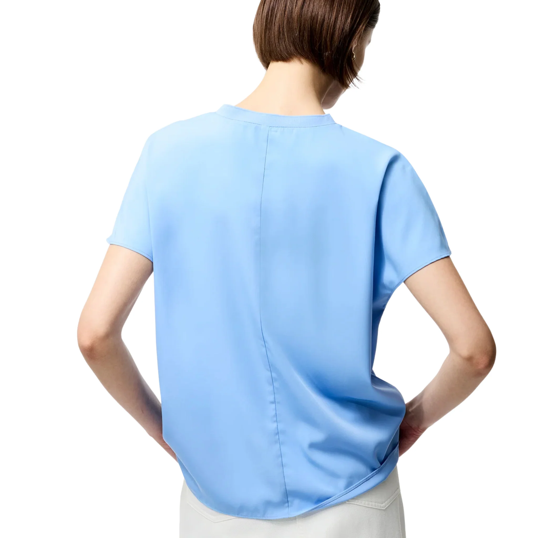 Womens French Connection Cornflower Blue Capriana Crepe S/s T Shirt - Image 3