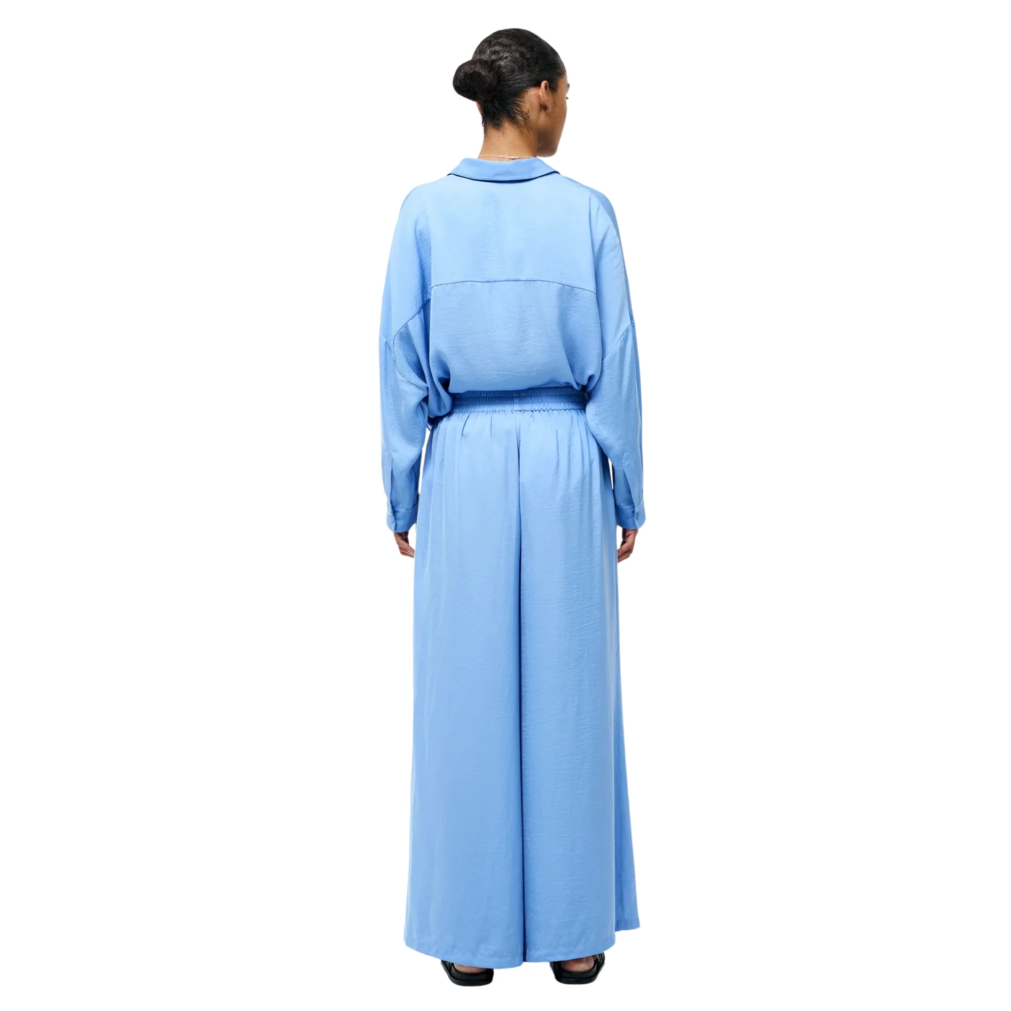Womens French Connection Cornflower Blue Damasco Air Flow Wide Trousers - Image 4