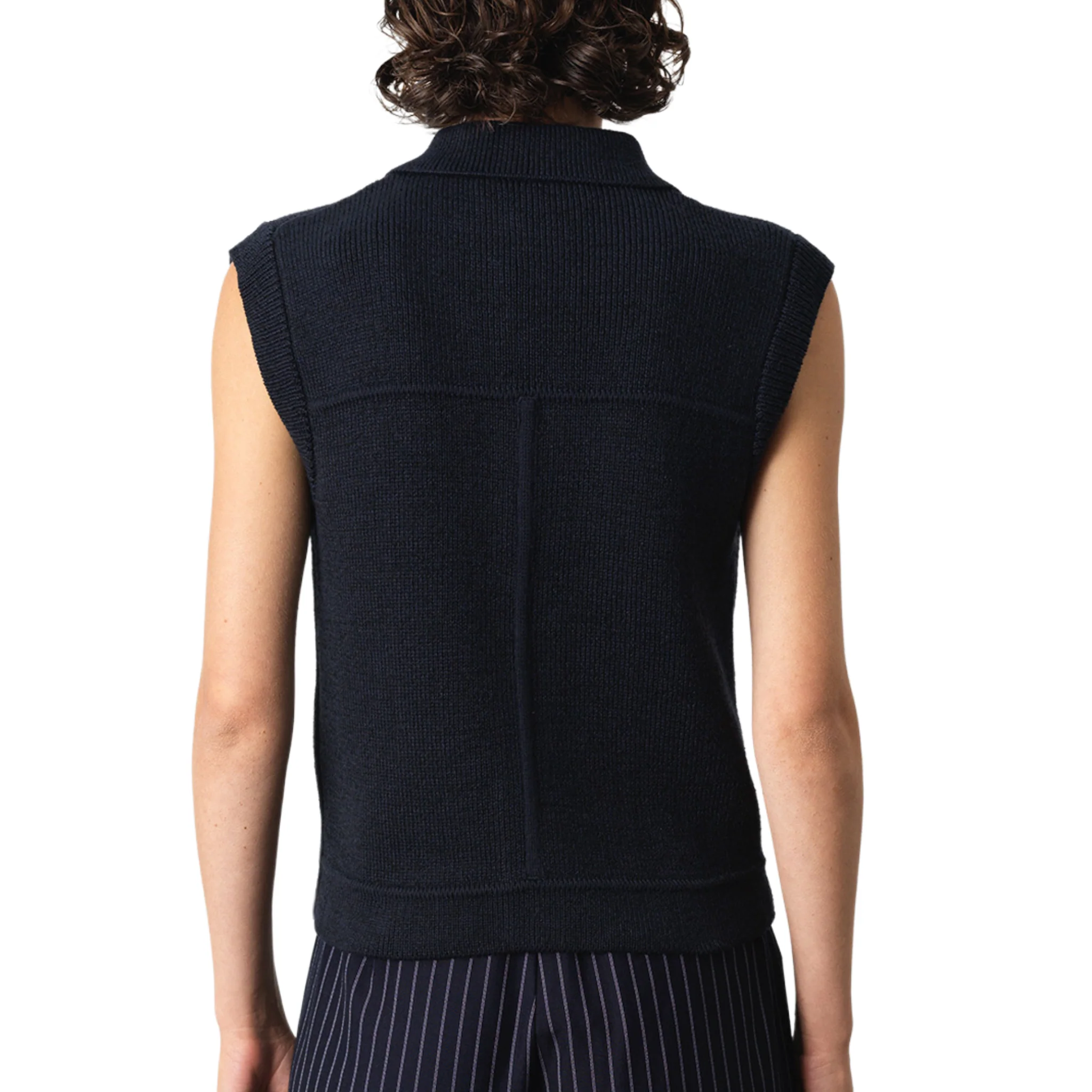 Womens French Connection Indigo Roland Collared Knitted Vest - Image 4