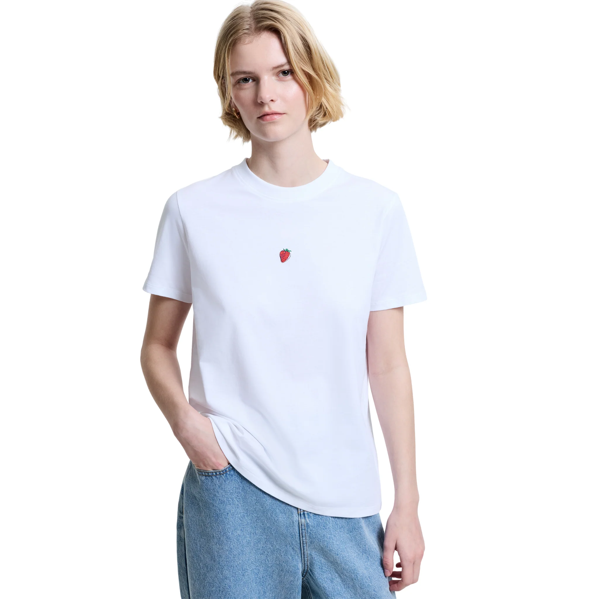 Womens French Connection Linen White Cocktail Graphic S/s T Shirt - Image 4