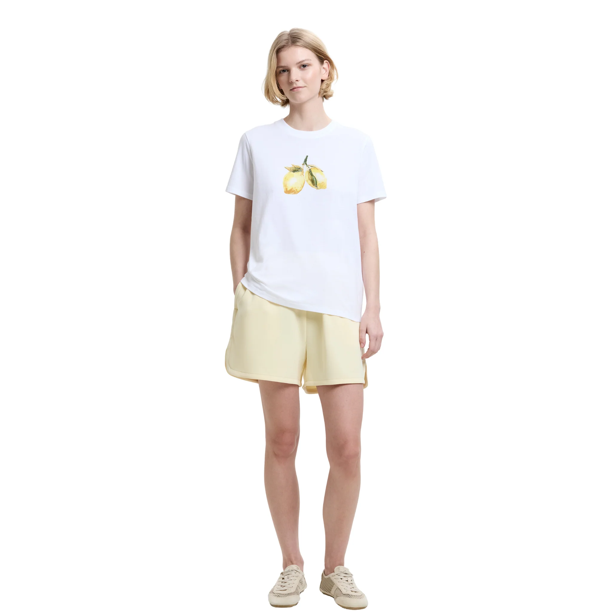 Womens French Connection Linen White Lemons S/s T Shirt - Image 3