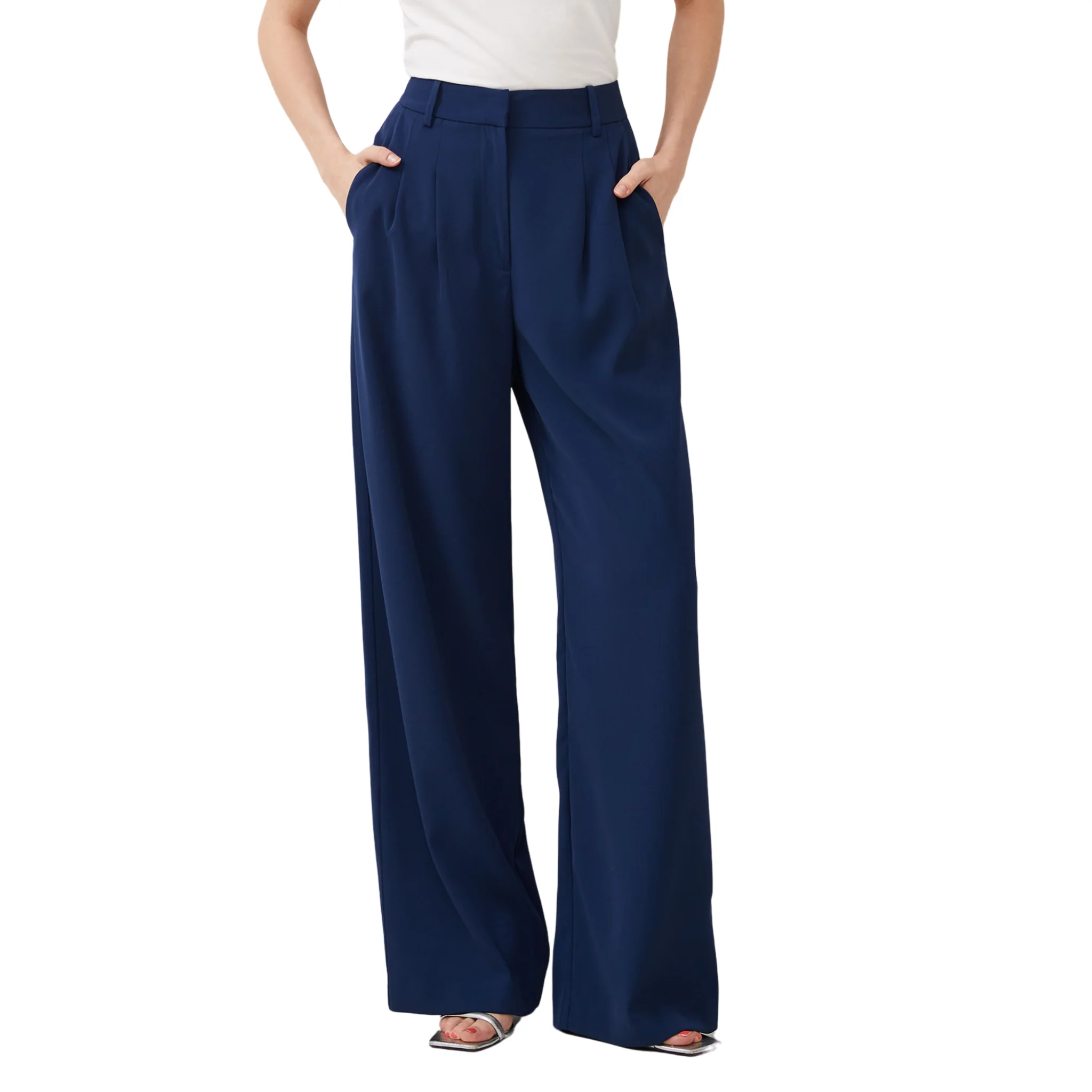 Womens French Connection Midnight Blue Harrie Suiting Trousers - Image 4