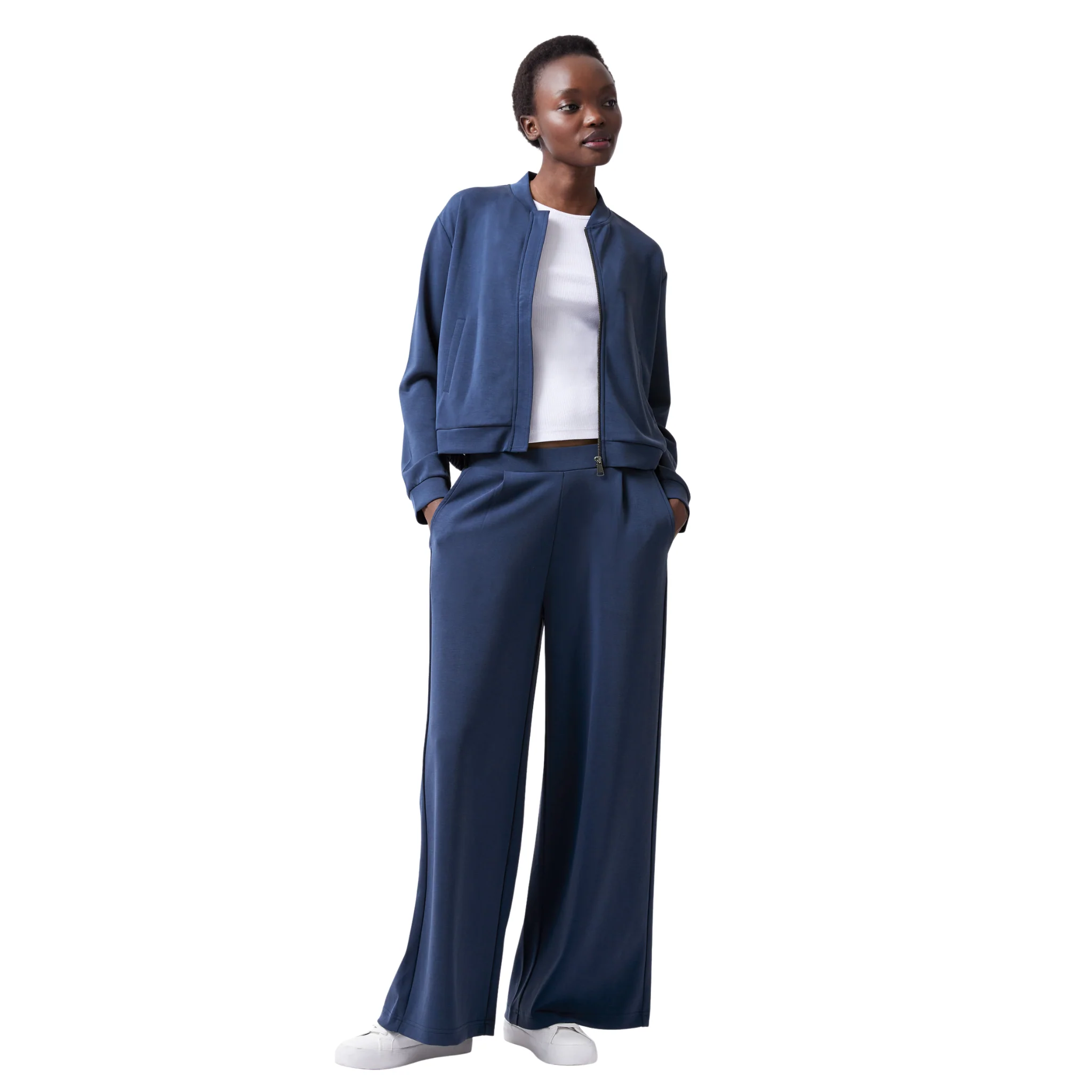 Womens French Connection Midnight Blue Wren Wide Leg Trousers - Image 2