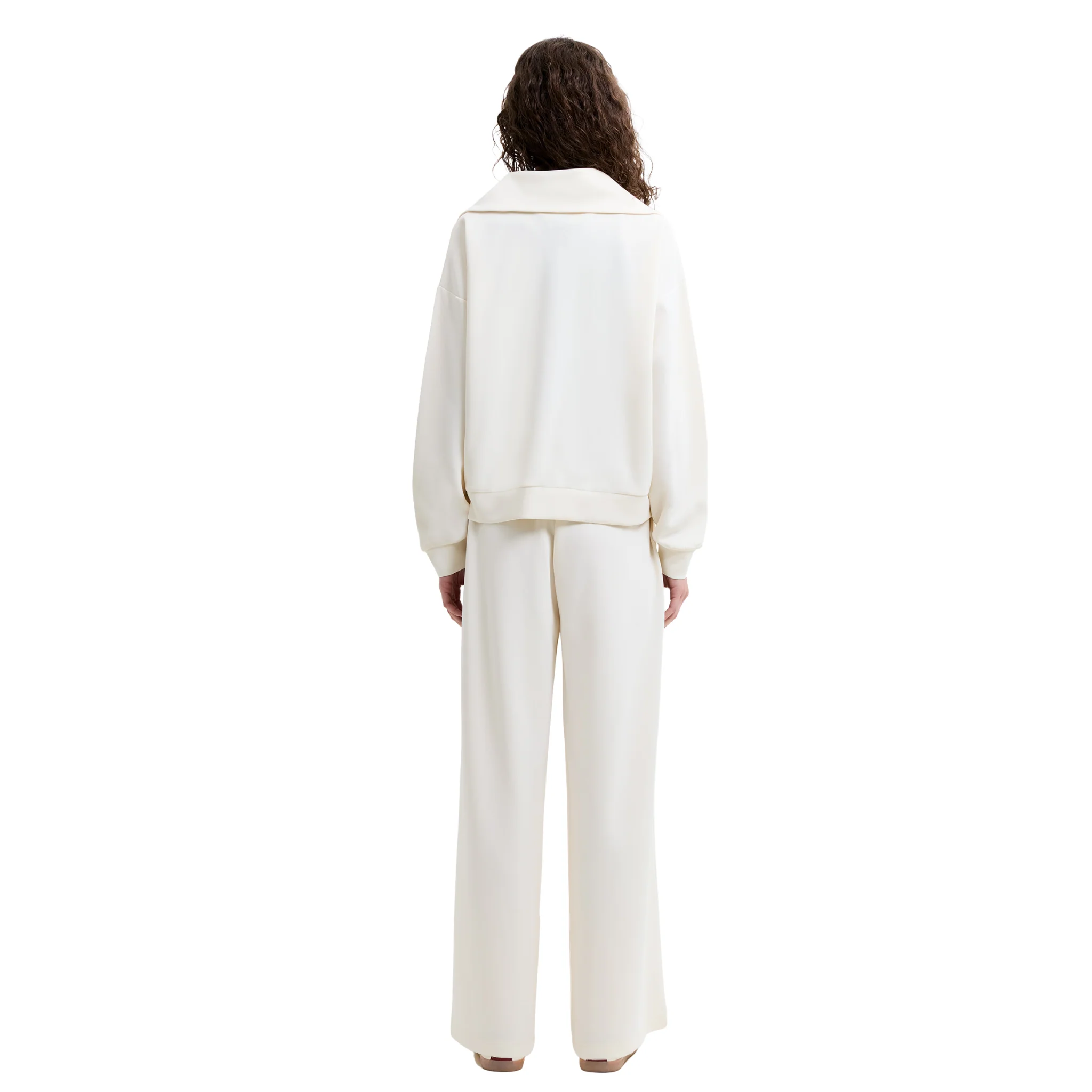 Womens French Connection Porcelain Cream Wren 1/2 Zip Sweatshirt - Image 3