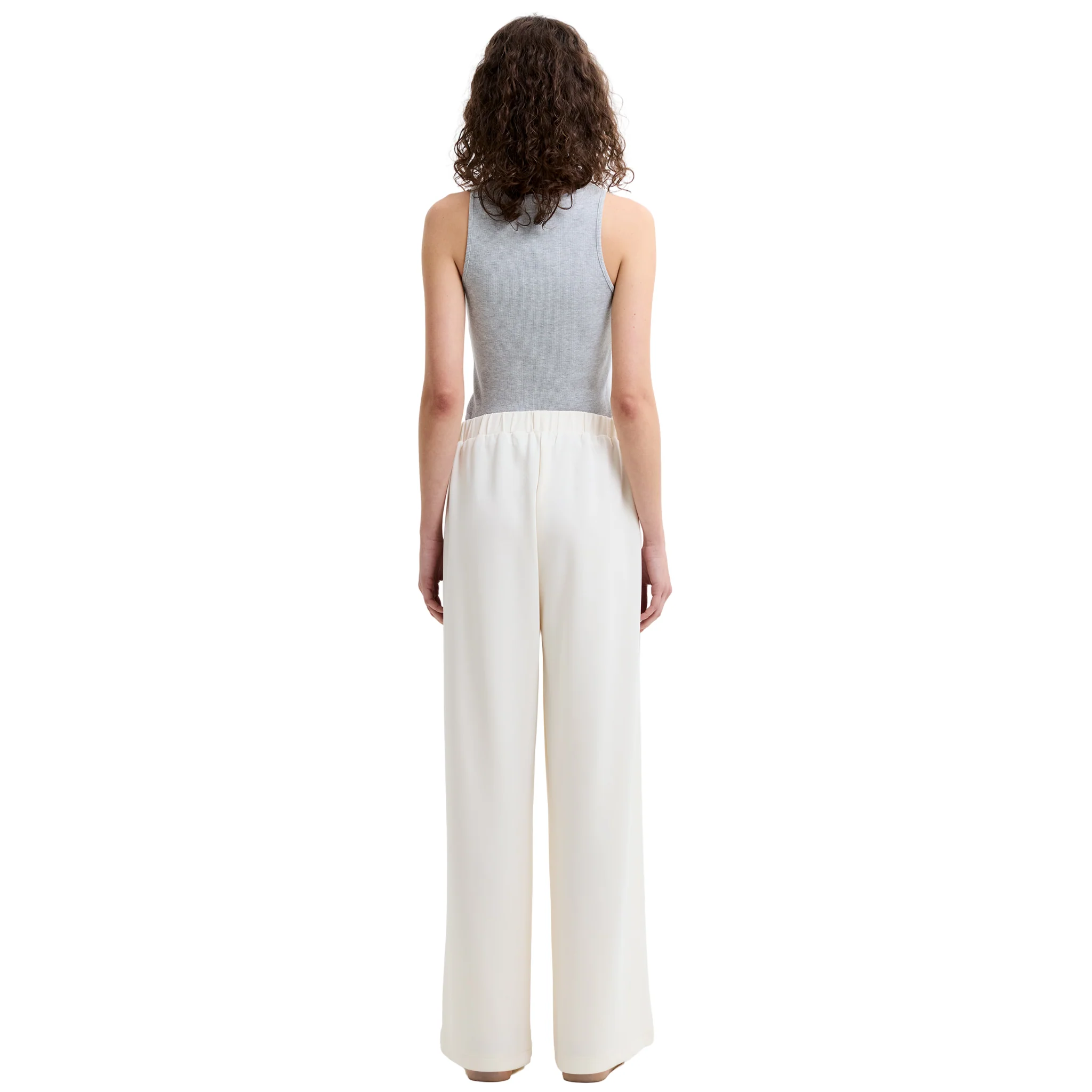 Womens French Connection Porcelain Cream Wren Wide Leg Trousers - Image 6