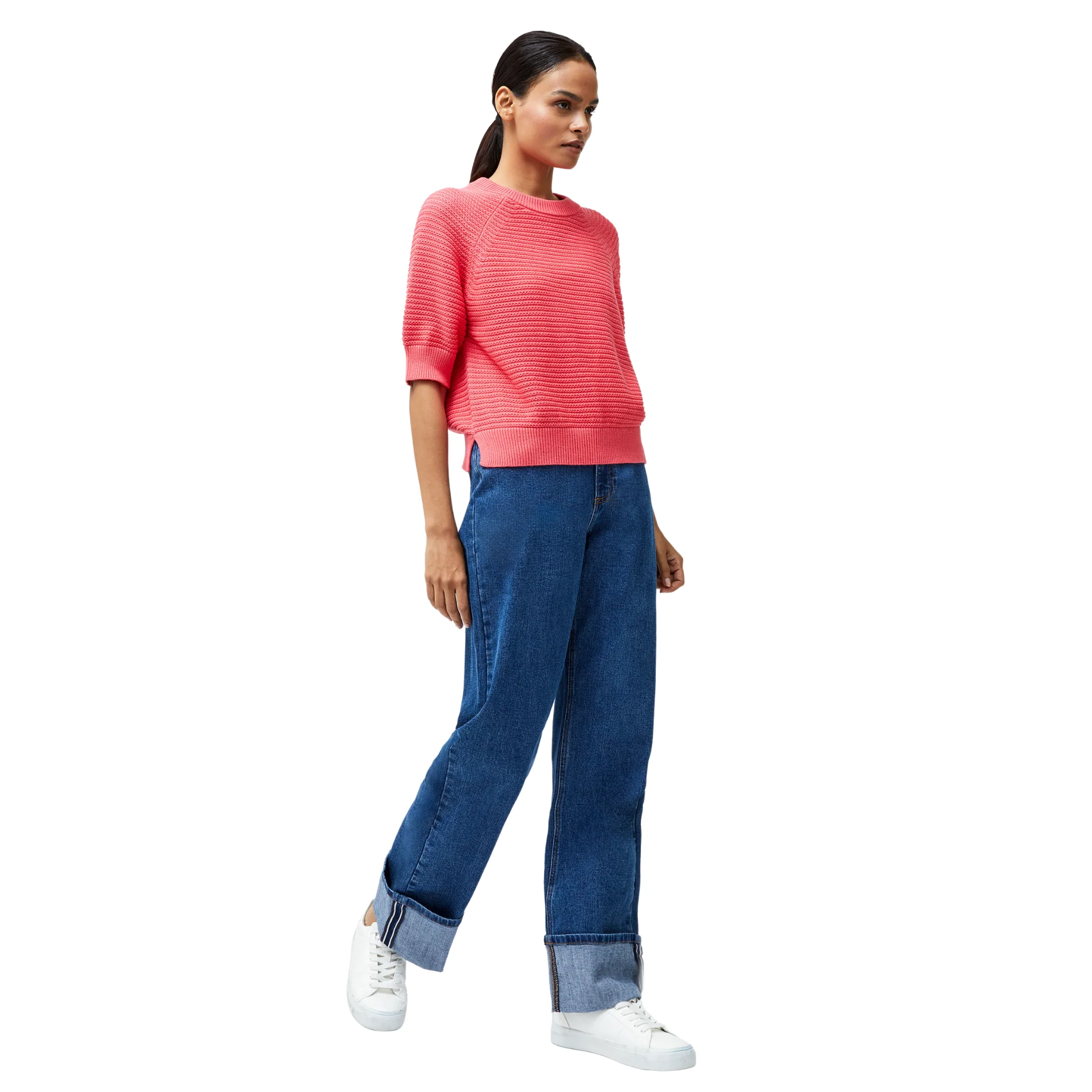Womens French Connection Raspberry Pink Lily S/s Knit - Image 2