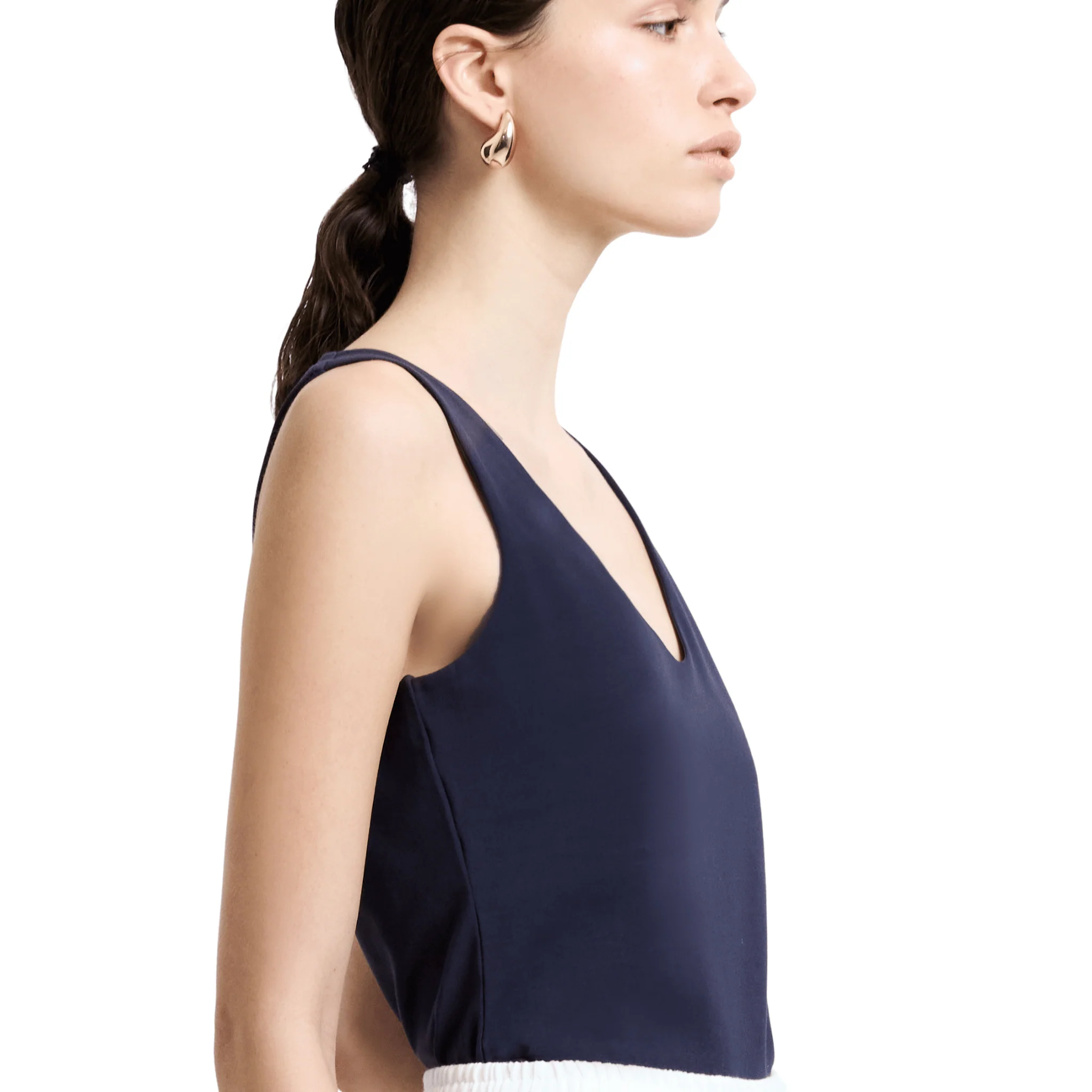 Womens French Connection Utility Blue Stretch Tank Top - Image 2