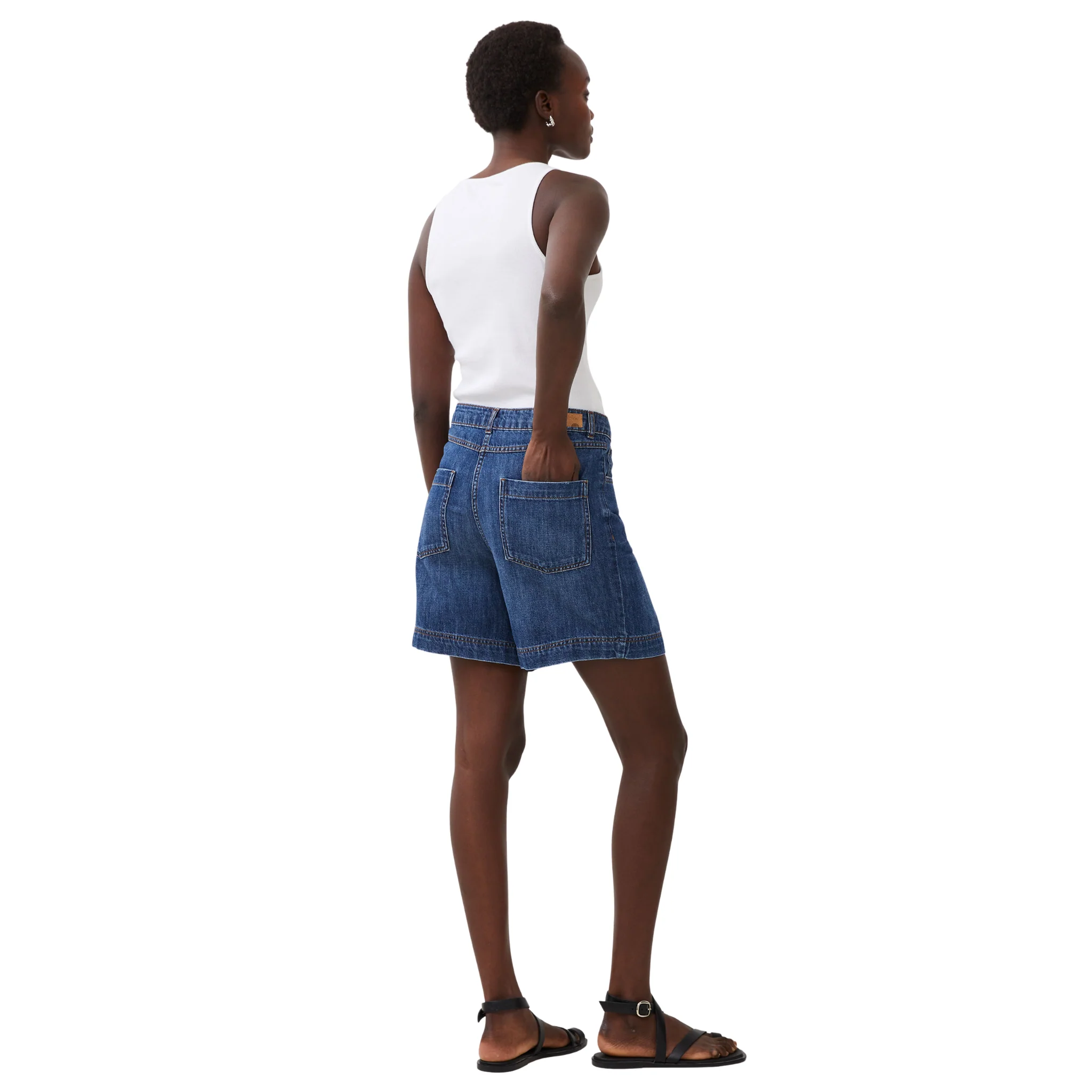 Womens French Connection Vintage Wash Finley Denim Shorts - Image 3