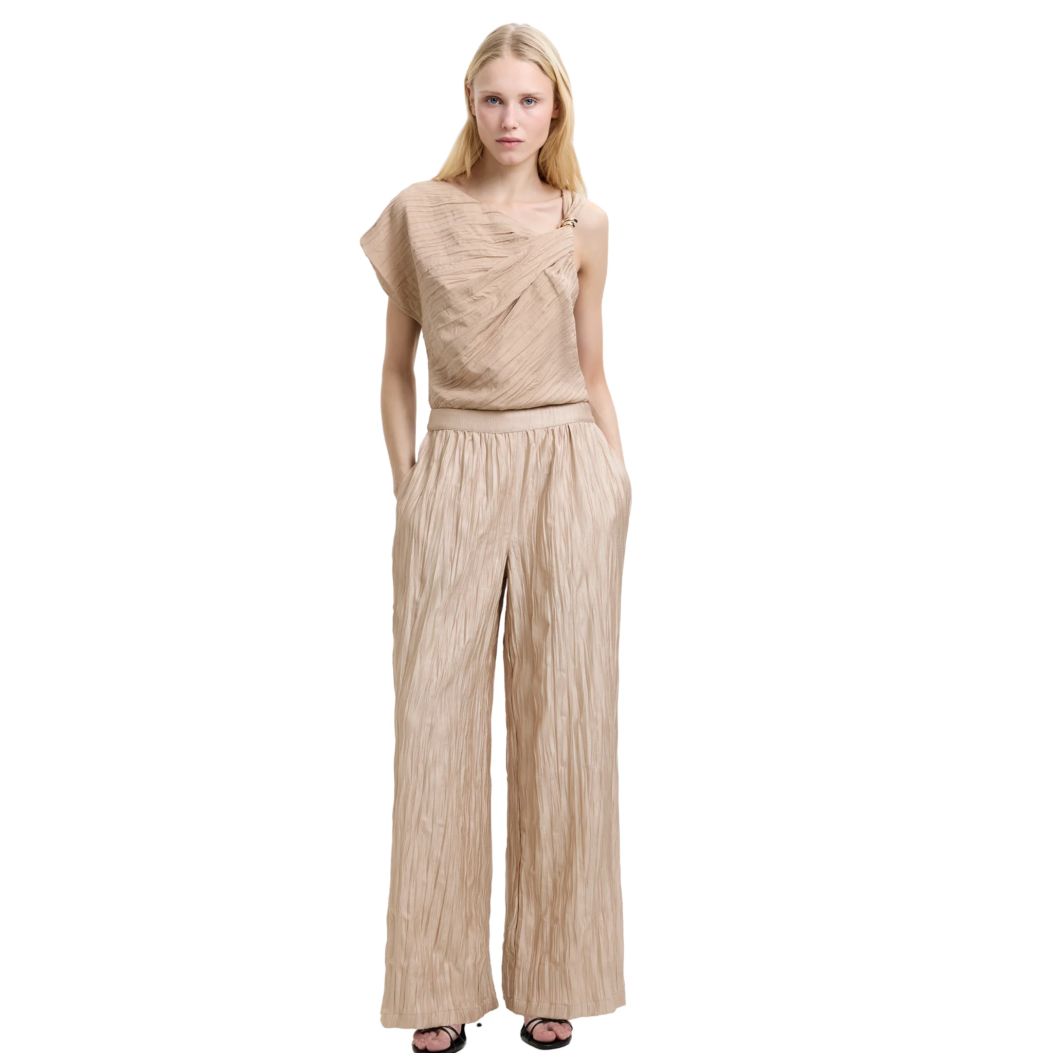 Womens French Connection Warm Neutral Novie Asymmetric Top - Image 5