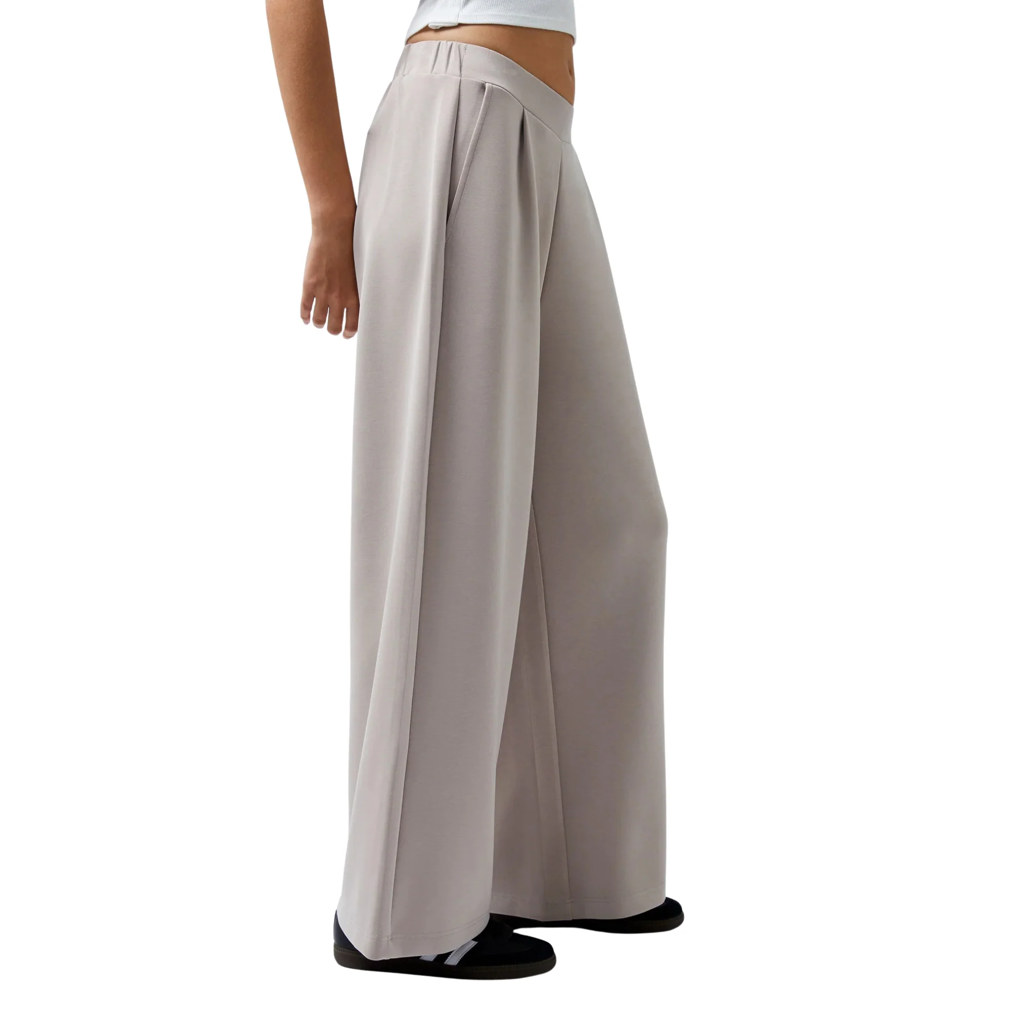 Womens French Connection Washed Macchiato Wren Wide Leg Trousers - Image 3