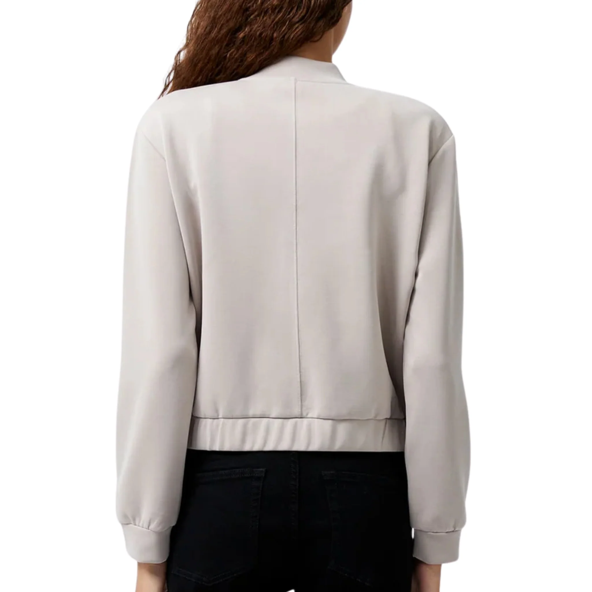 Womens French Connection Washed Macchiato Wren Zip Bomber Jacket - Image 3