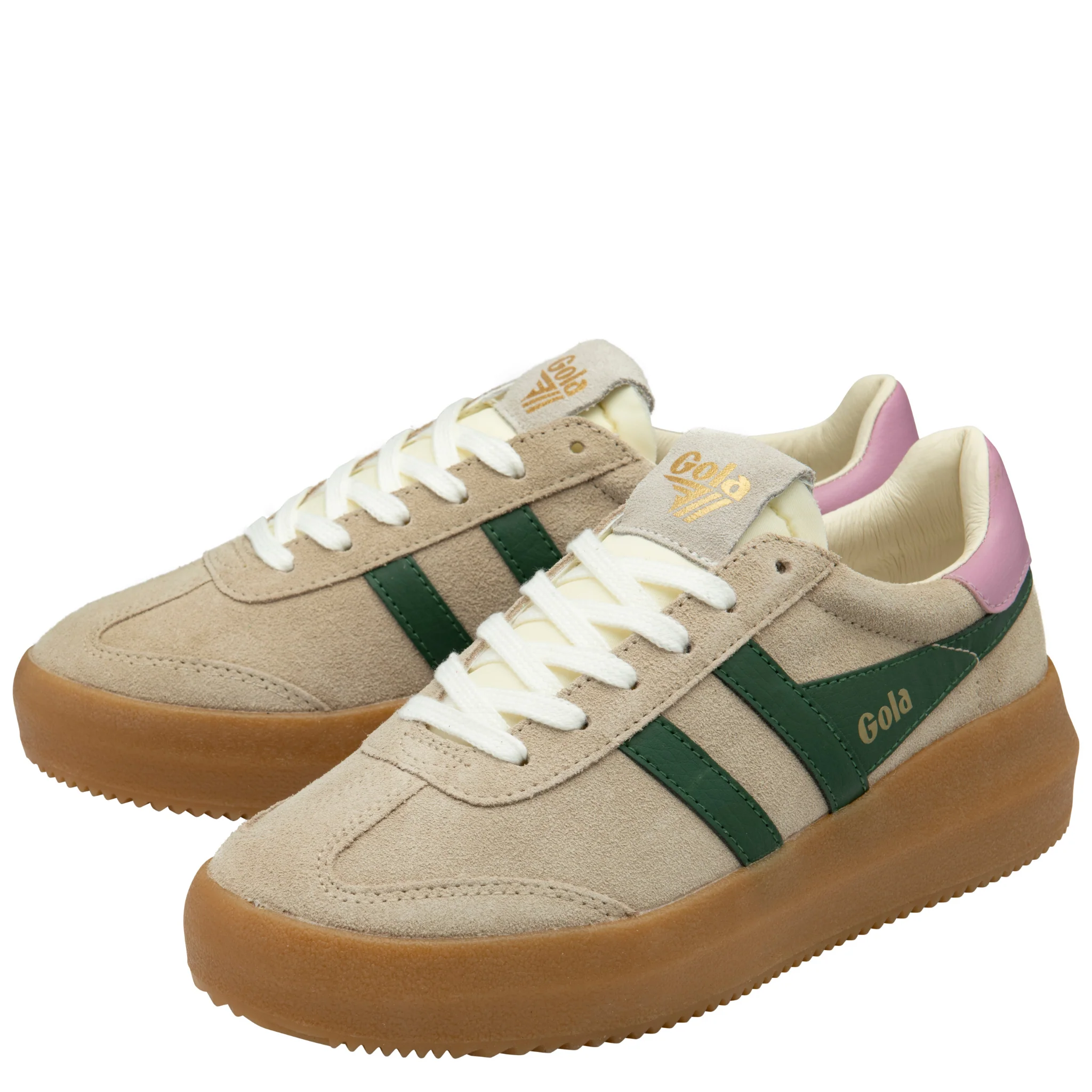 Womens Gola Bone/Evergreen/Candy/Gum Athena Trainers - Image 3