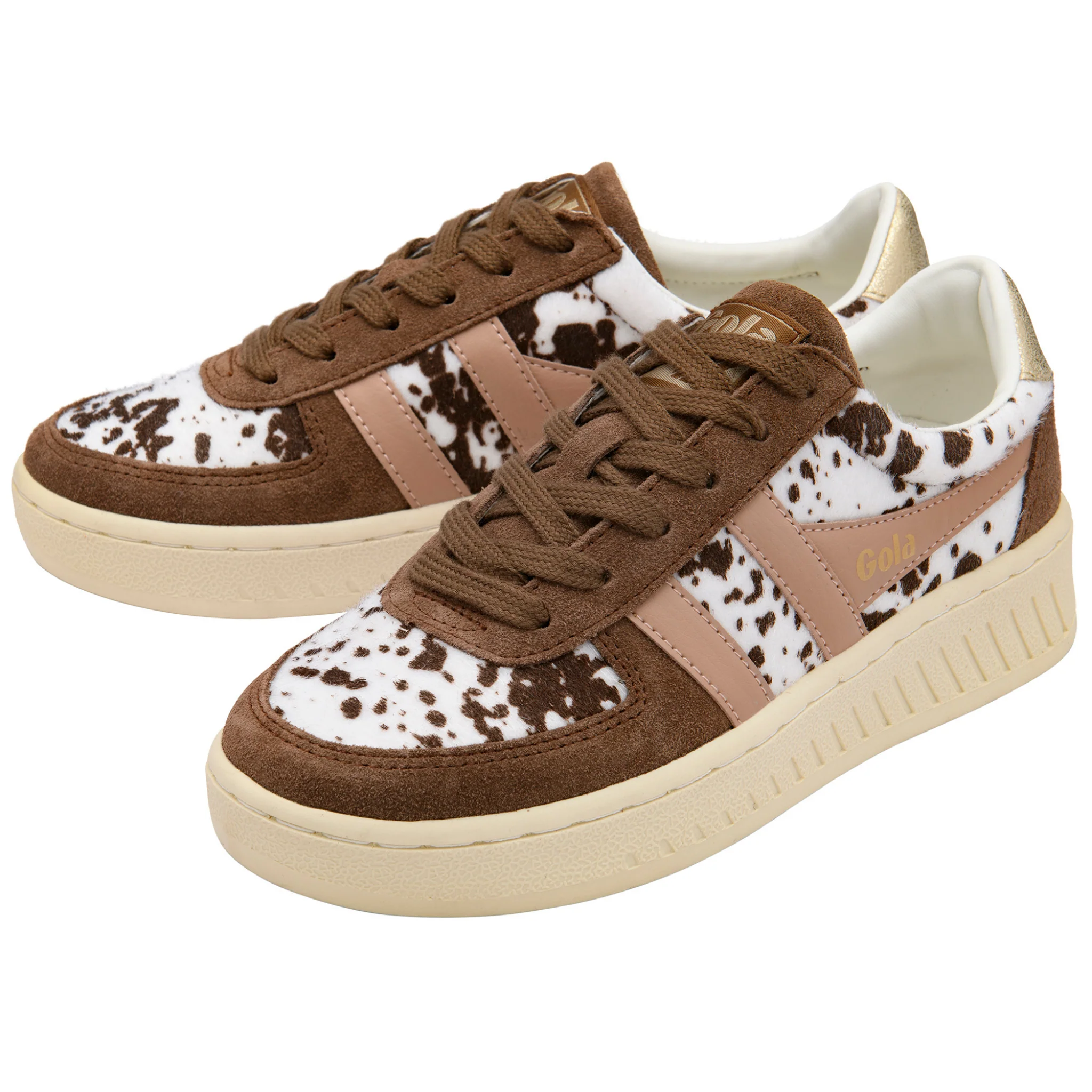 Womens Gola Dalmatian/Otter/Cameo Grandslam Savanna Trainers - Image 3