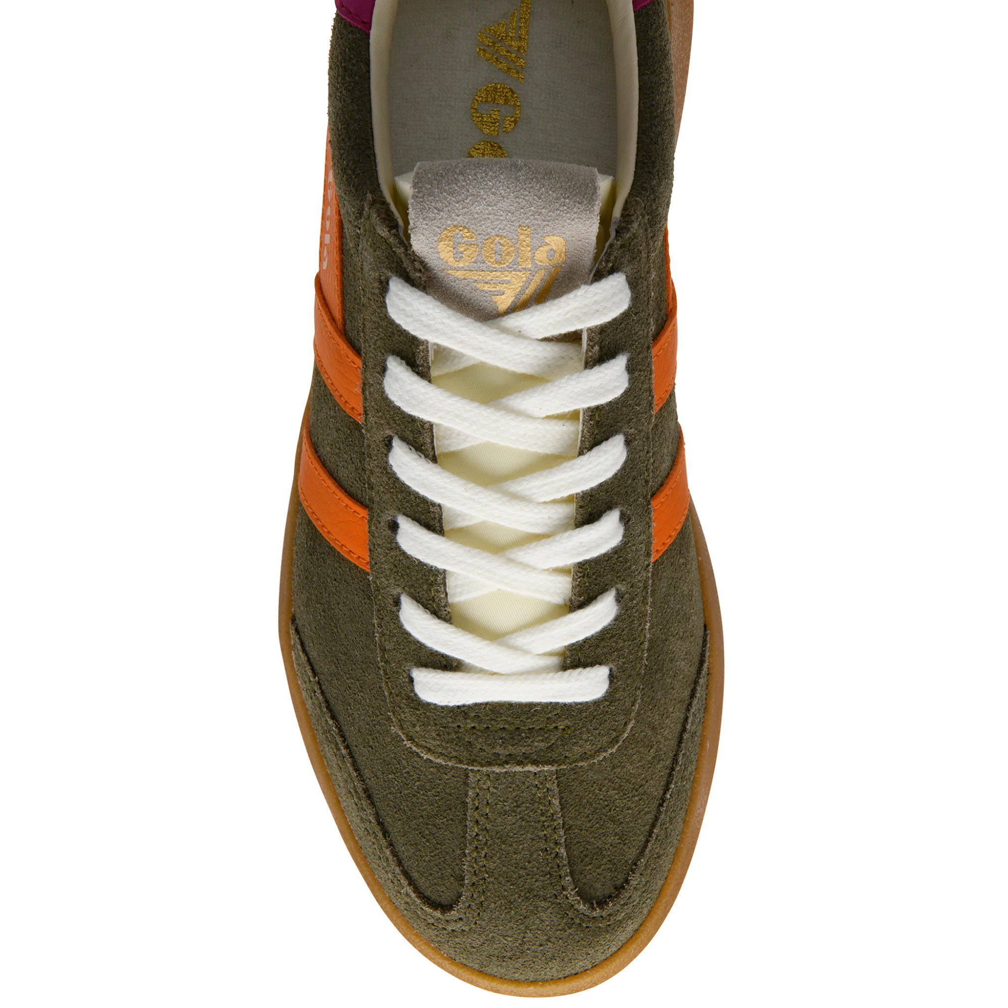 Womens Gola Khaki/Clementine/Fuchsia Athena Trainers - Image 5