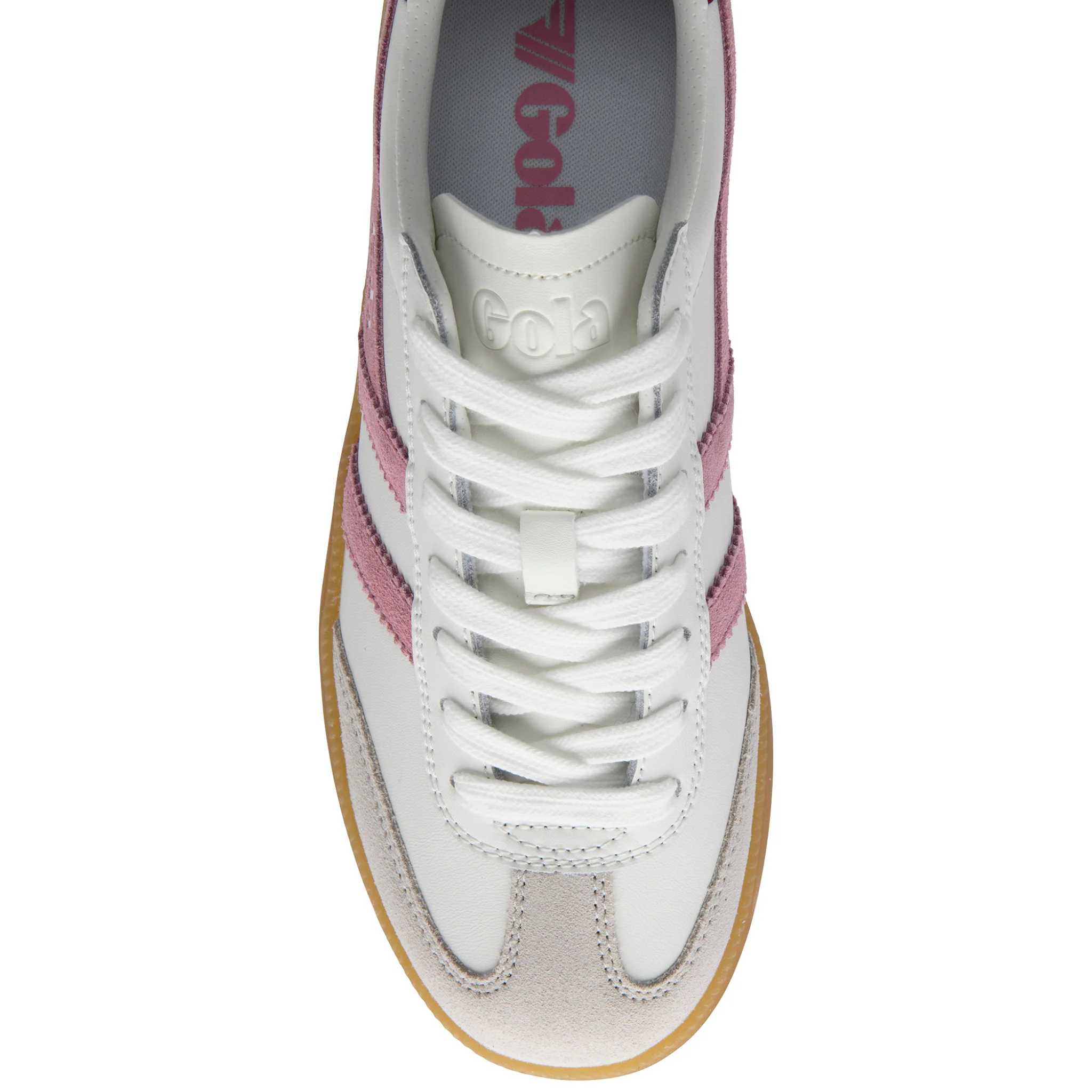 Womens Gola White/Candy/Deep Red/Gum Viper Leather Trainers - Image 2