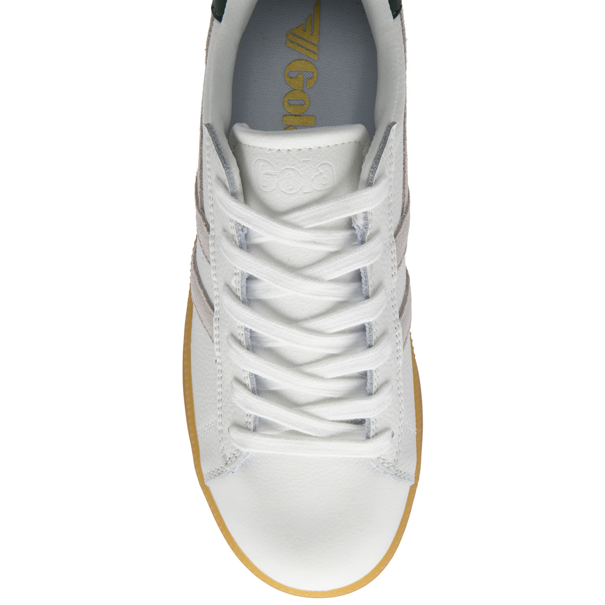 Womens Gola White/White/Evergreen/Gum Aztec Leather Trainers - Image 2