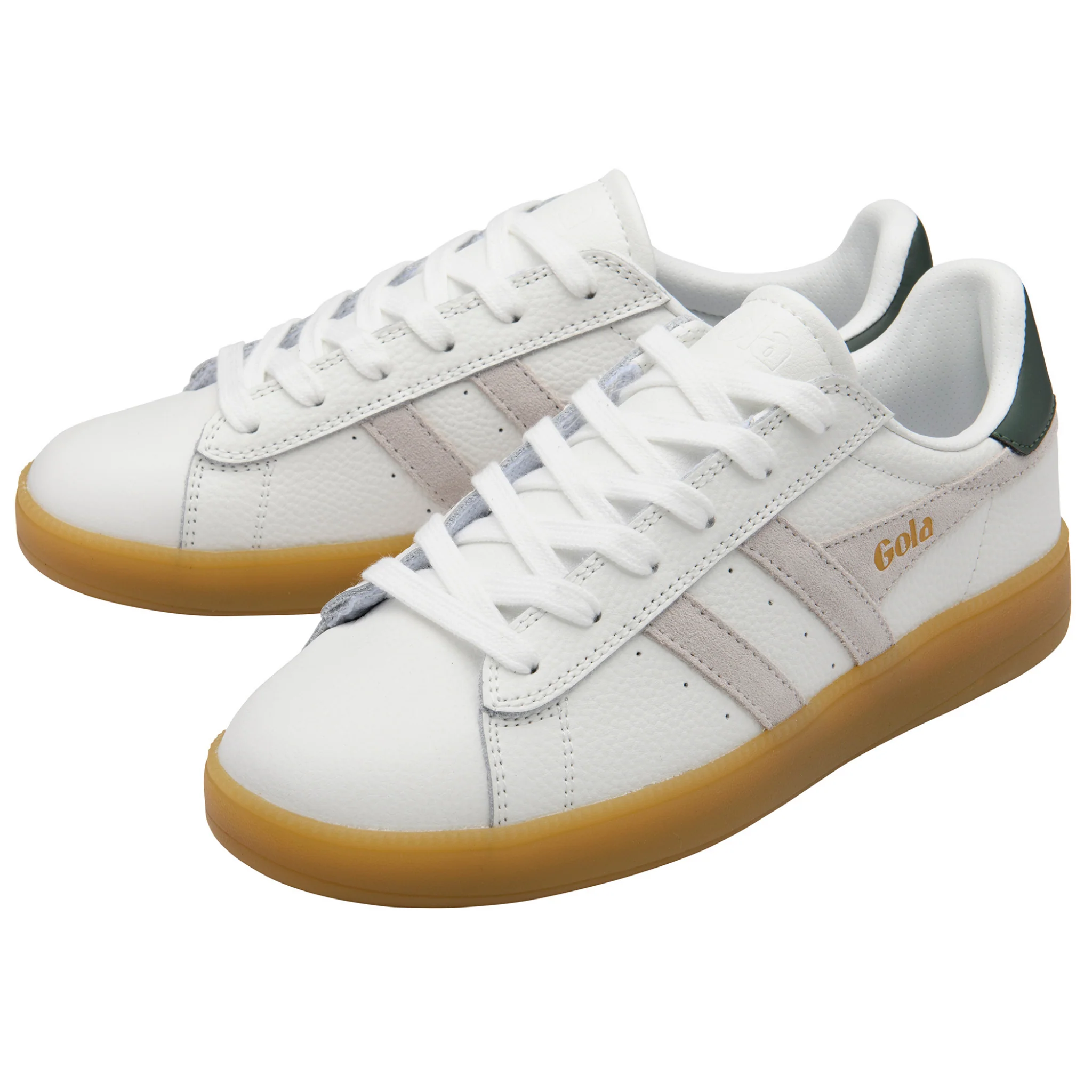 Womens Gola White/White/Evergreen/Gum Aztec Leather Trainers - Image 4