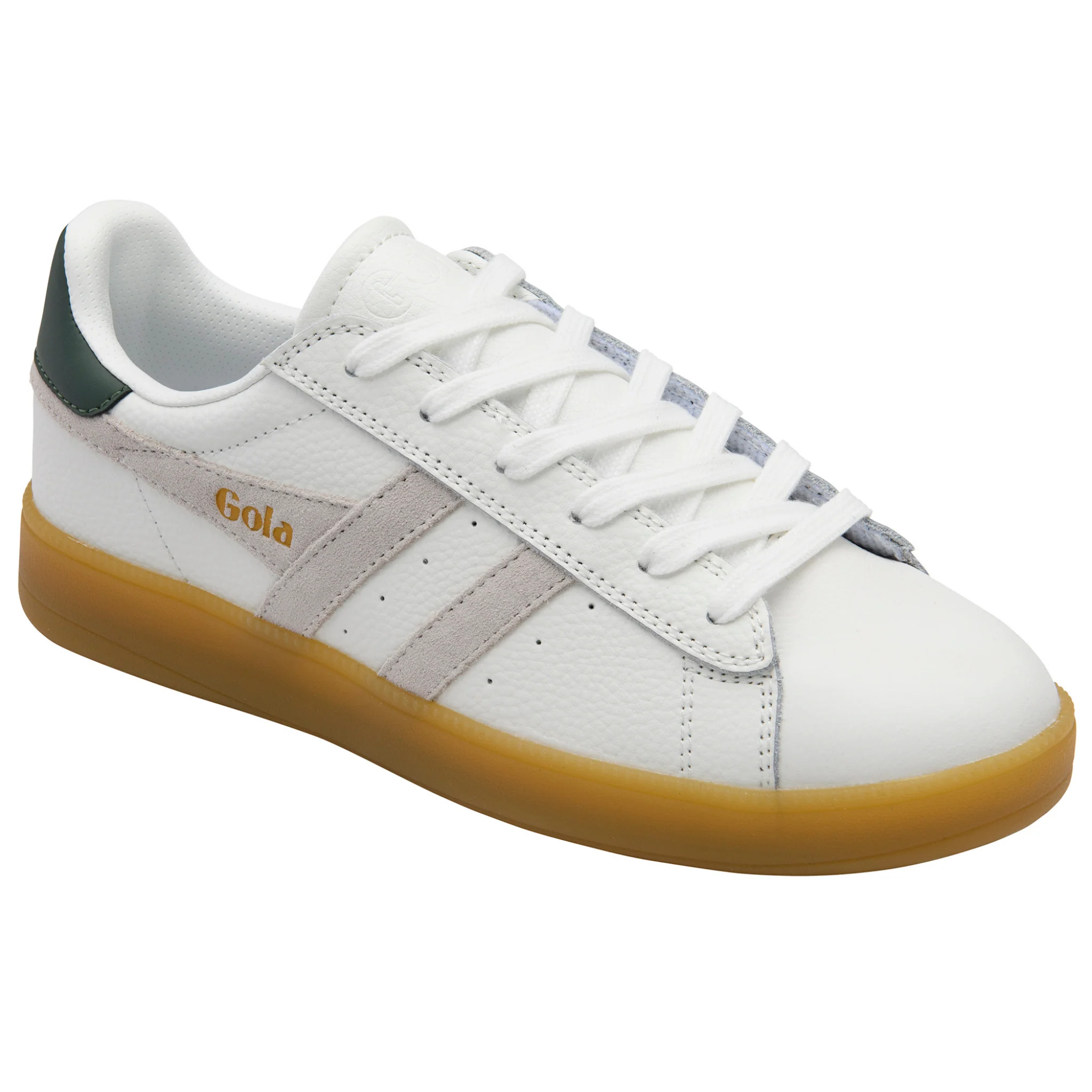 Womens Gola White/White/Evergreen/Gum Aztec Leather Trainers - Image 5