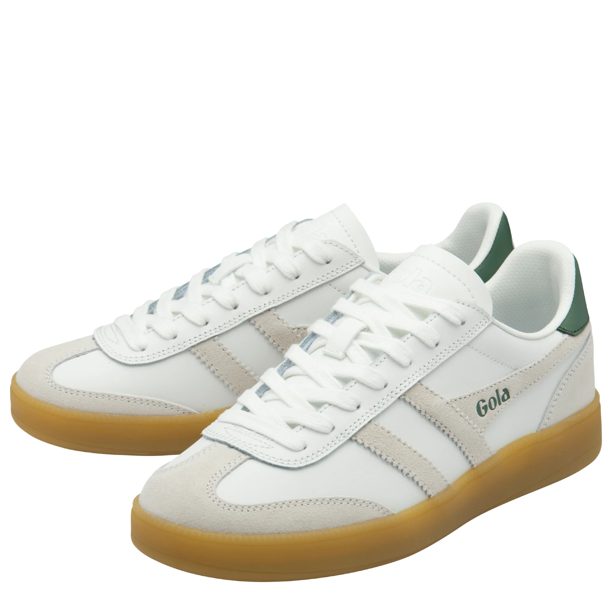 Womens Gola White/White/Evergreen/Gum Viper Leather Trainers - Image 4