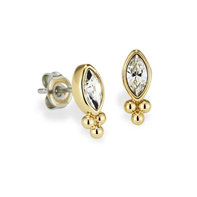 Womens	Olivia Burton Gold Dainty Marquise Stud Earrings - Image 2