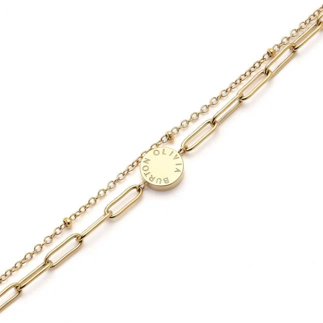 Womens	Olivia Burton Gold Illusion Stacking Bracelet - Image 2