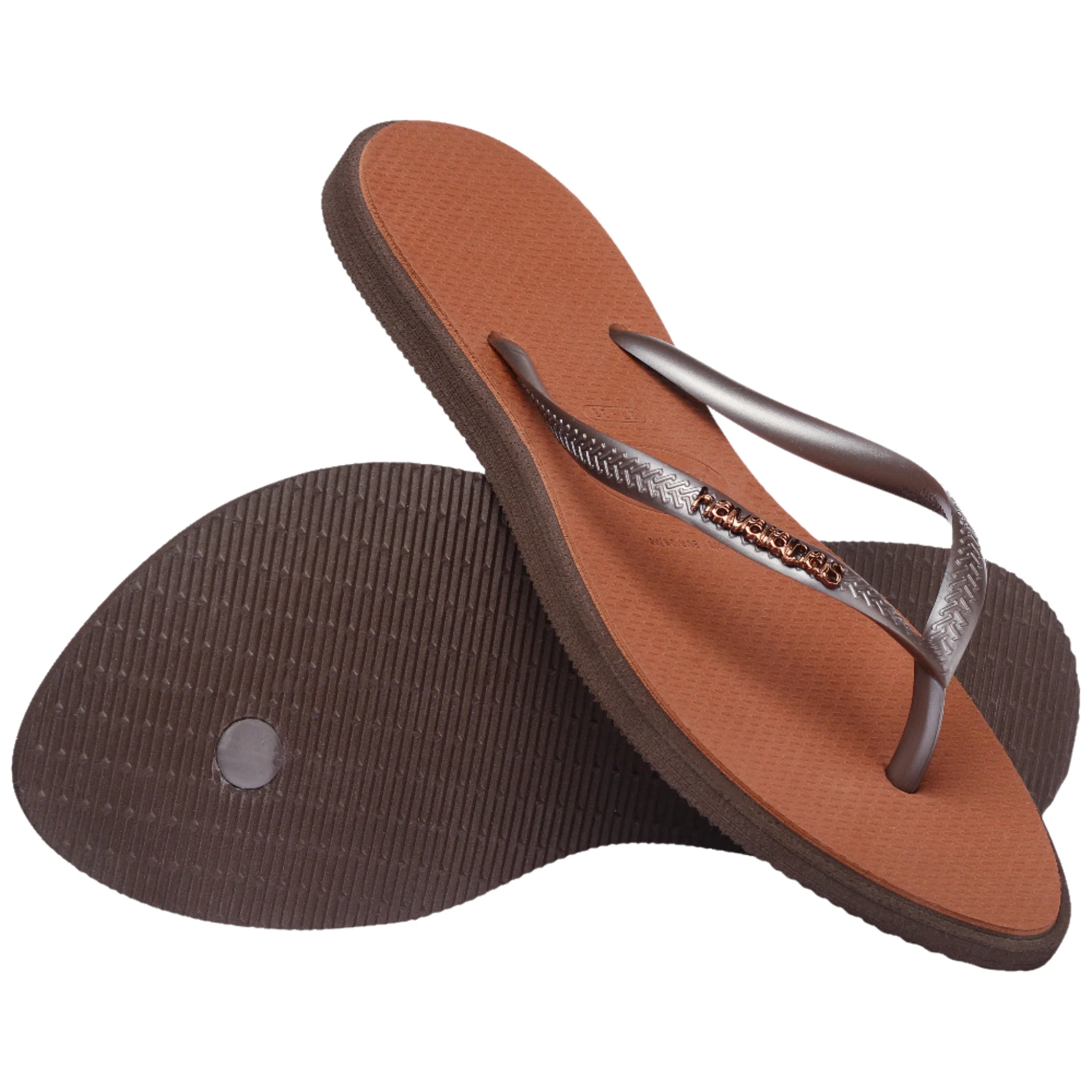 Womens Havaianas Dark Brown Slim Point Flip Flops - Image 5