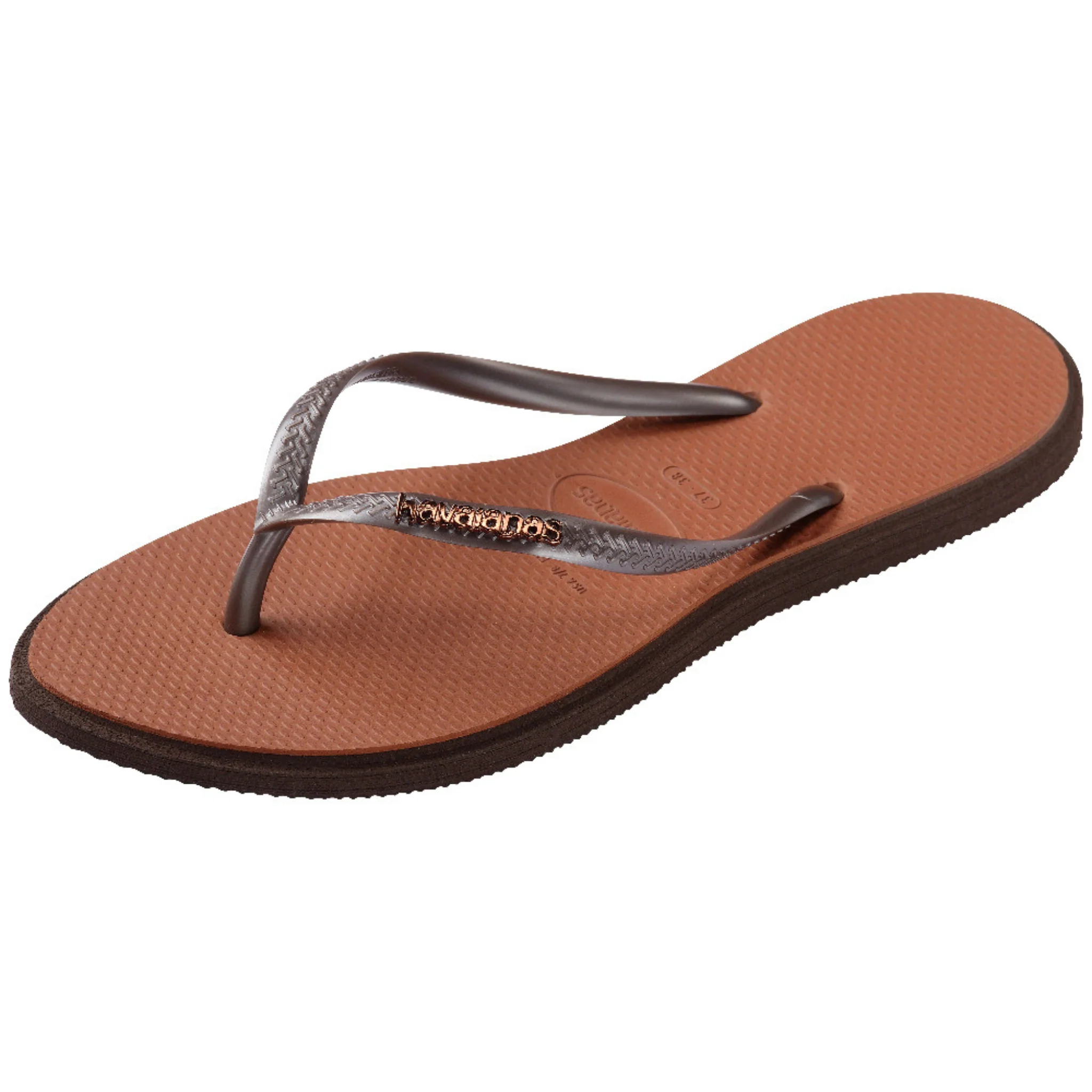 Womens Havaianas Dark Brown Slim Point Flip Flops - Image 6