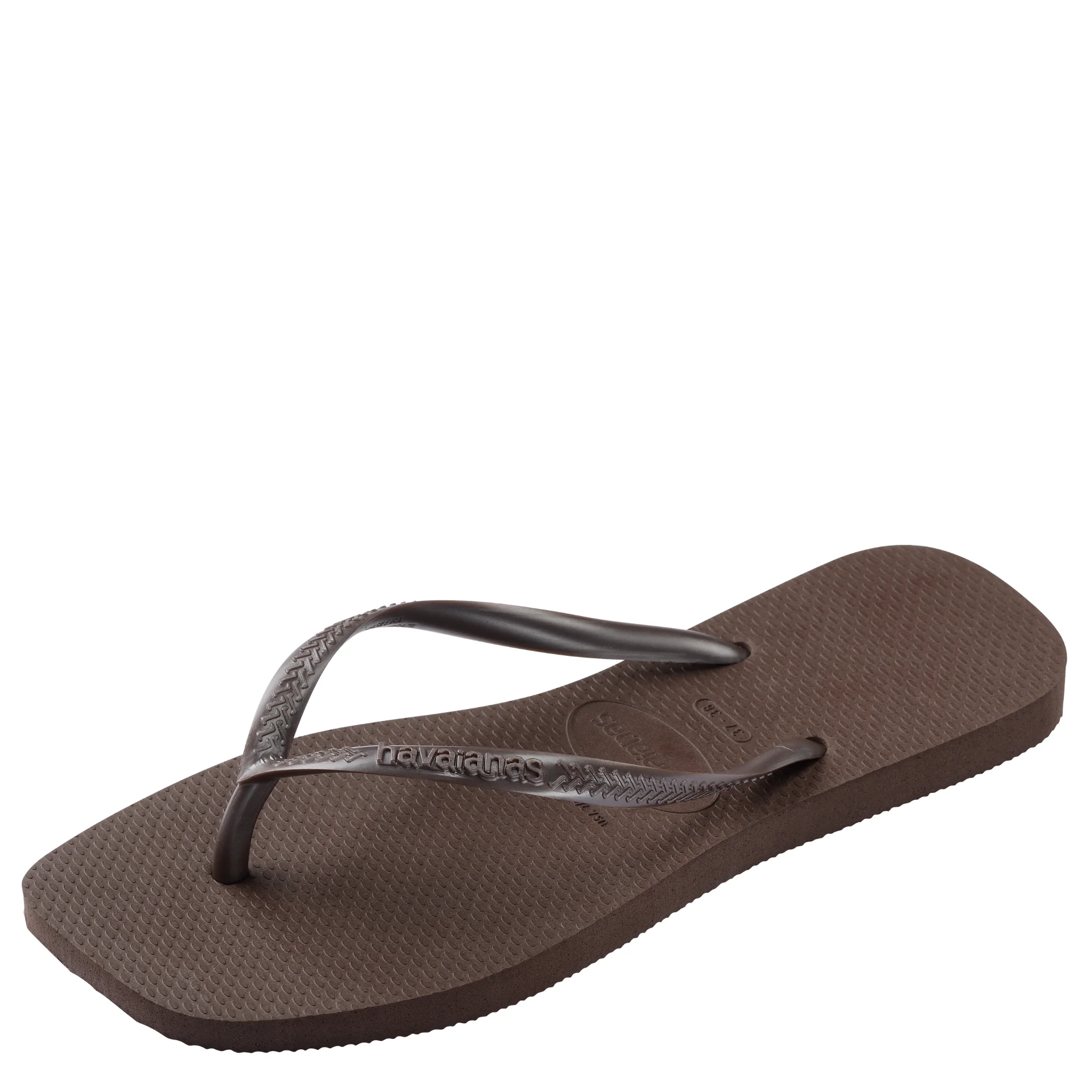 Womens Havaianas Dark Brown Slim Square Flip Flops - Image 3