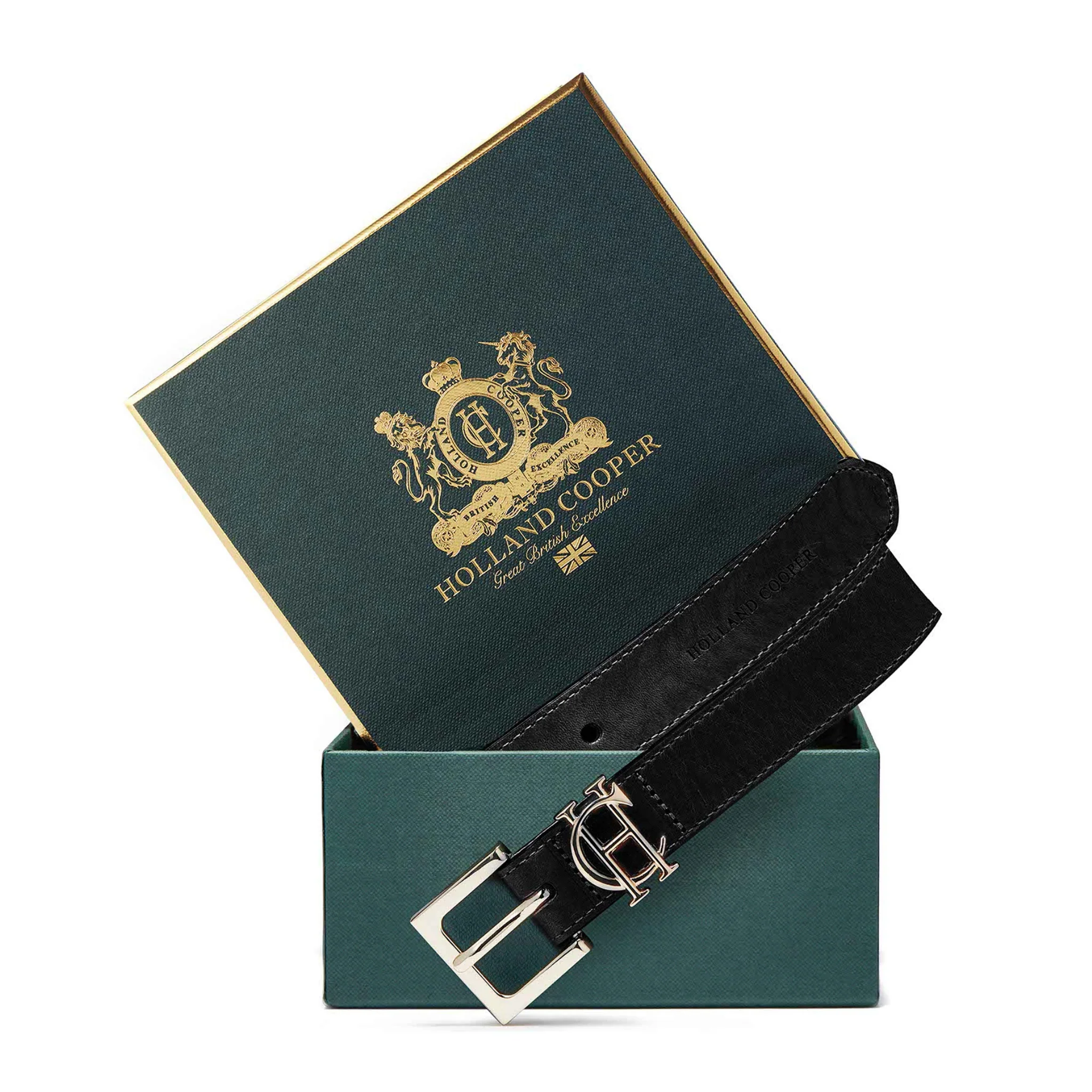 Womens Holland Cooper Black Slim Logo Belt - Image 2