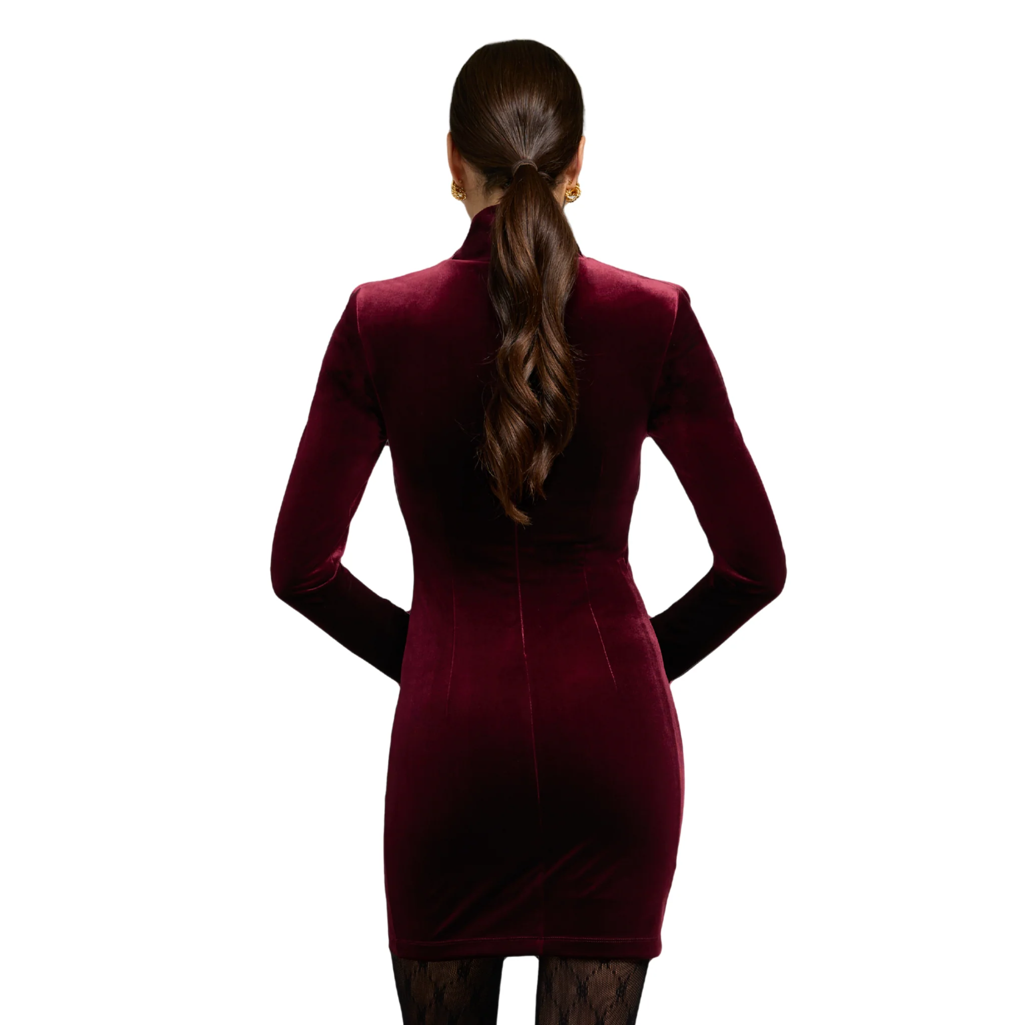 Womens Holland Cooper Burgundy Cara Velvet Mini Dress - Image 6