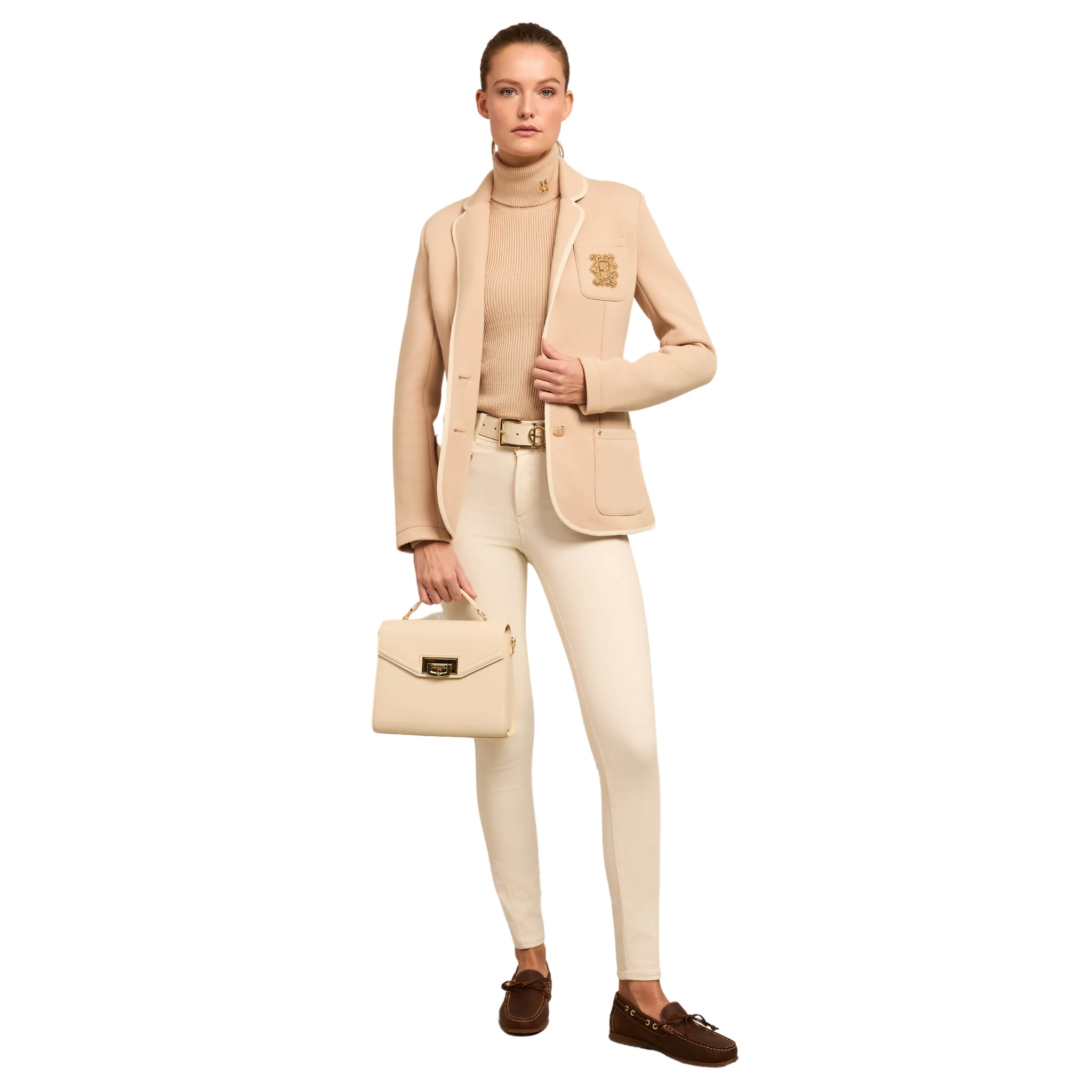 Womens Holland Cooper Camel Henley Blazer - Image 3