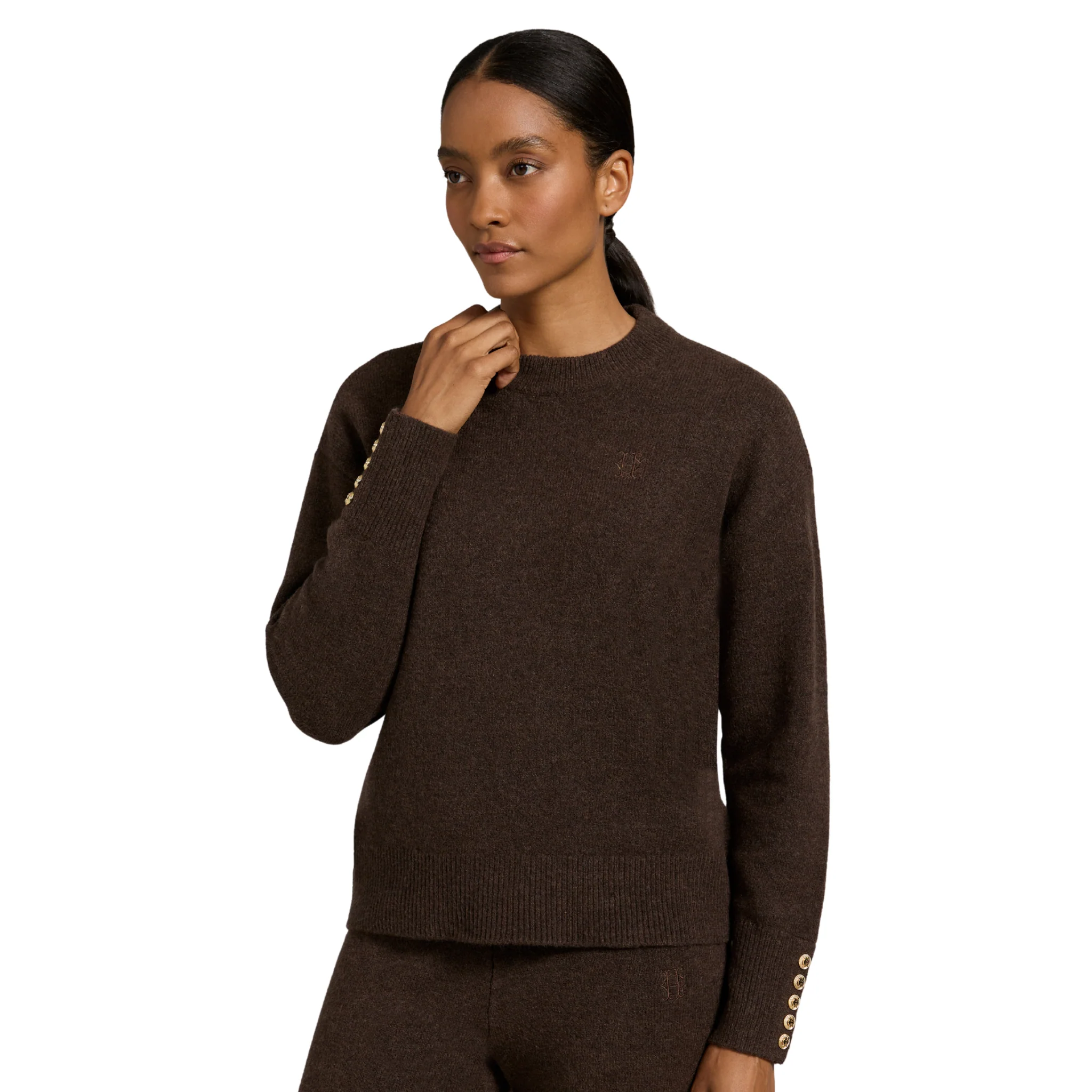 Womens Holland Cooper Chocolate Nina Crew Neck Knit Jumper - Image 2