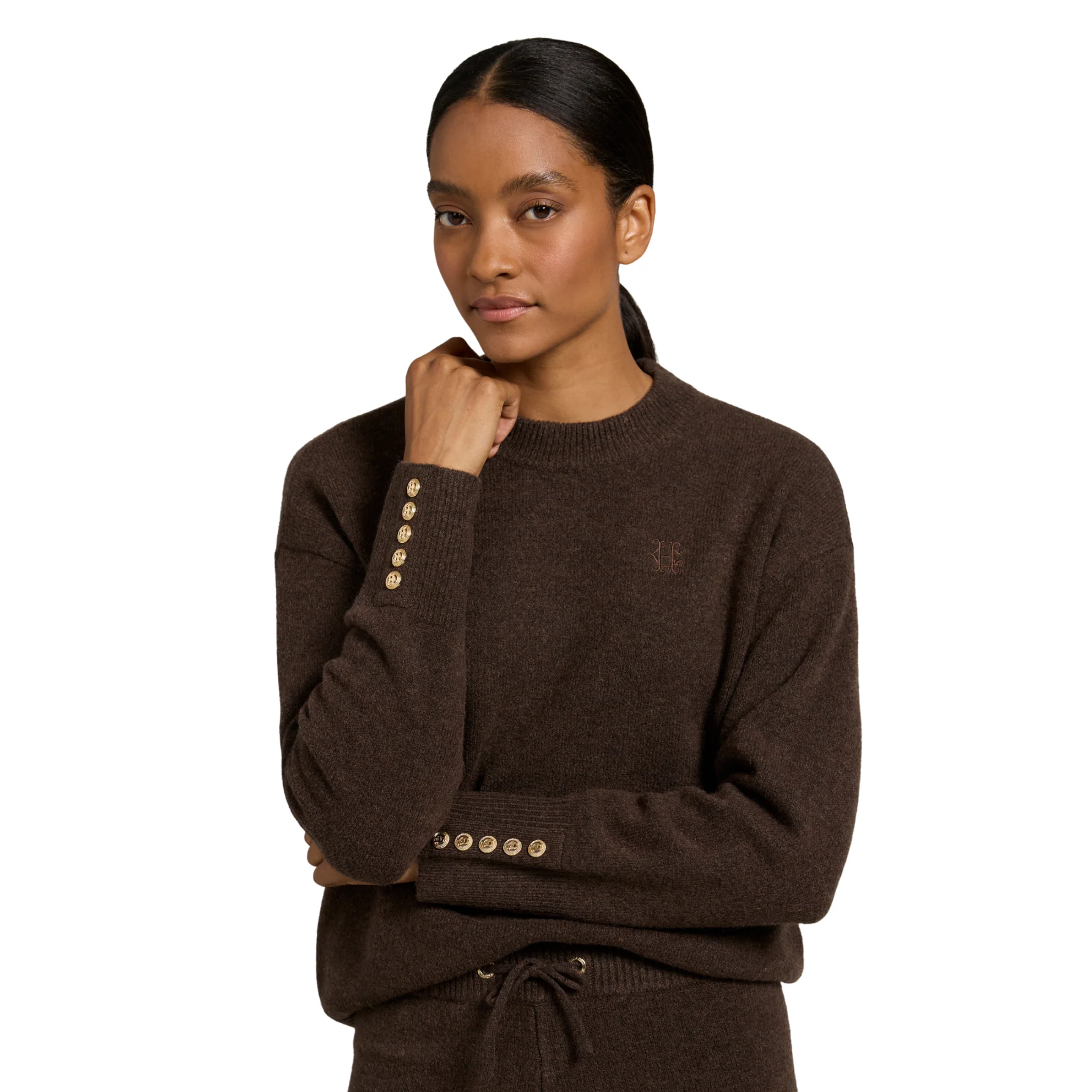 Womens Holland Cooper Chocolate Nina Crew Neck Knit Jumper - Image 3