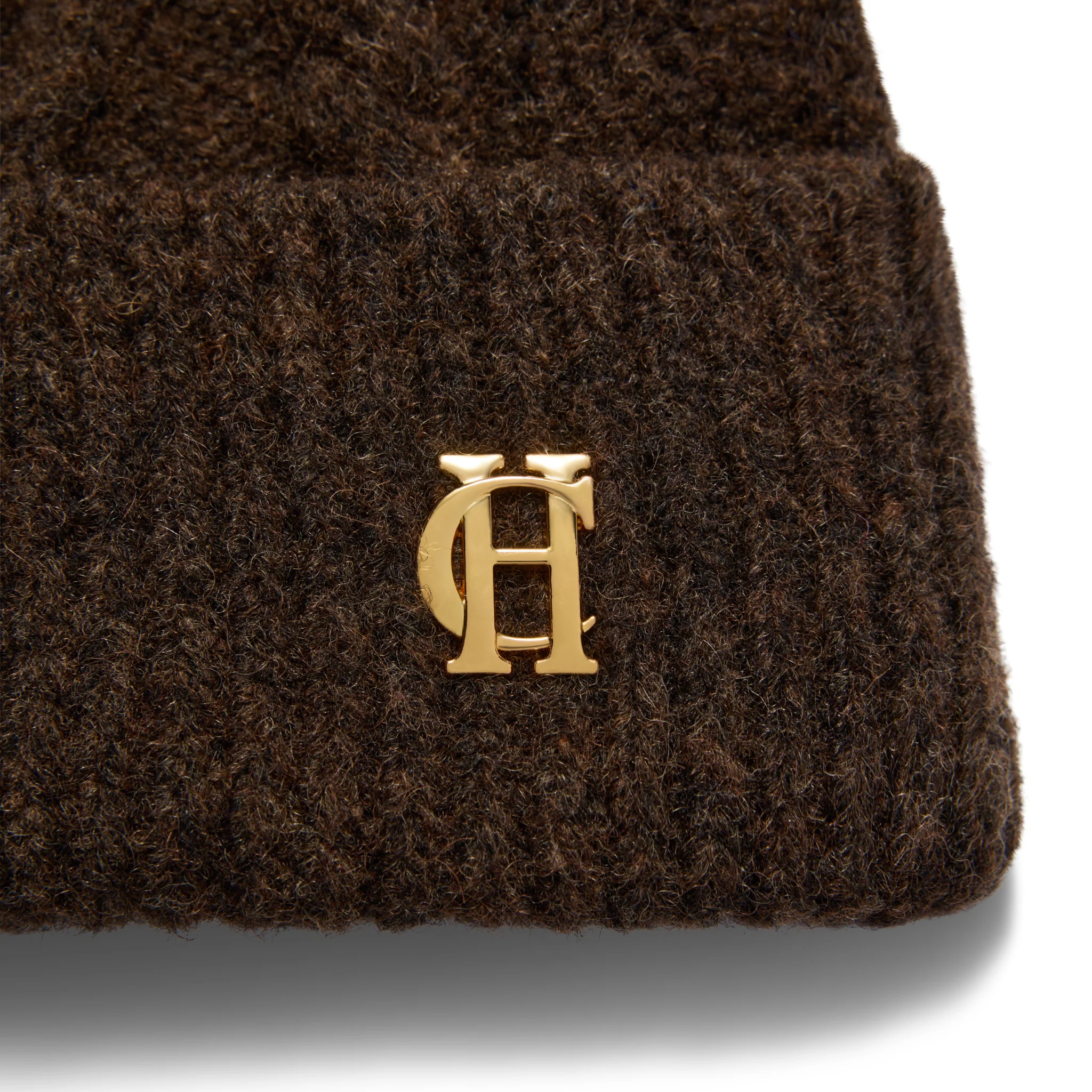Womens Holland Cooper Chocolate Sloane Cable Bobble Hat - Image 3