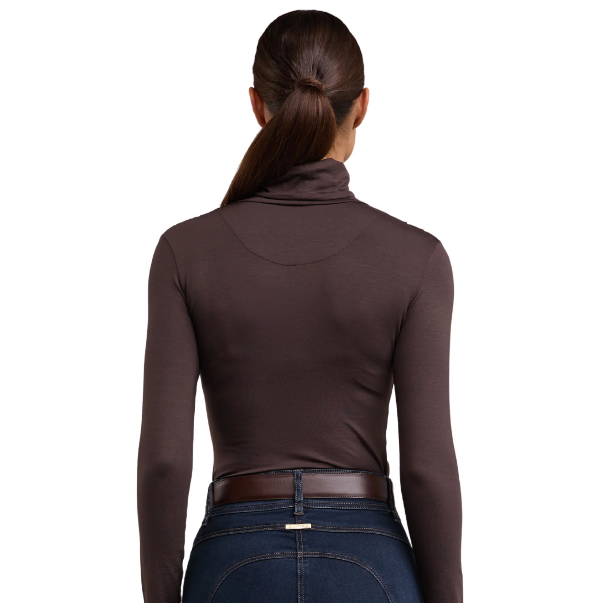 Womens Holland Cooper Coffee Essential Roll Neck Top - Image 5