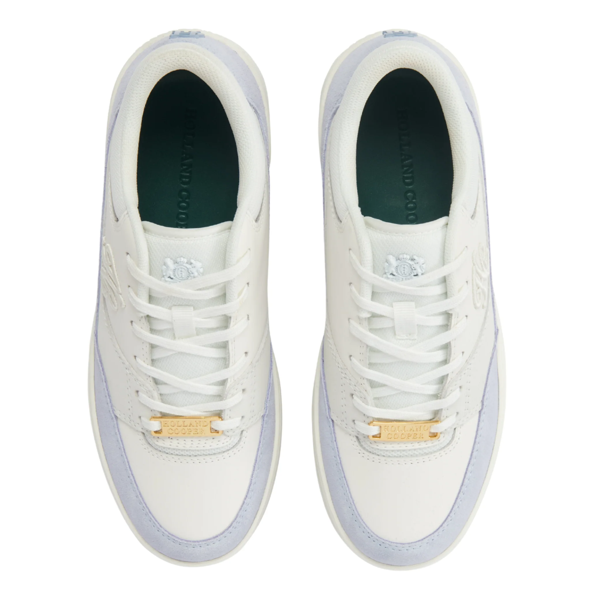 Womens Holland Cooper Cream/Smoky Blue Retro Trainers - Image 3