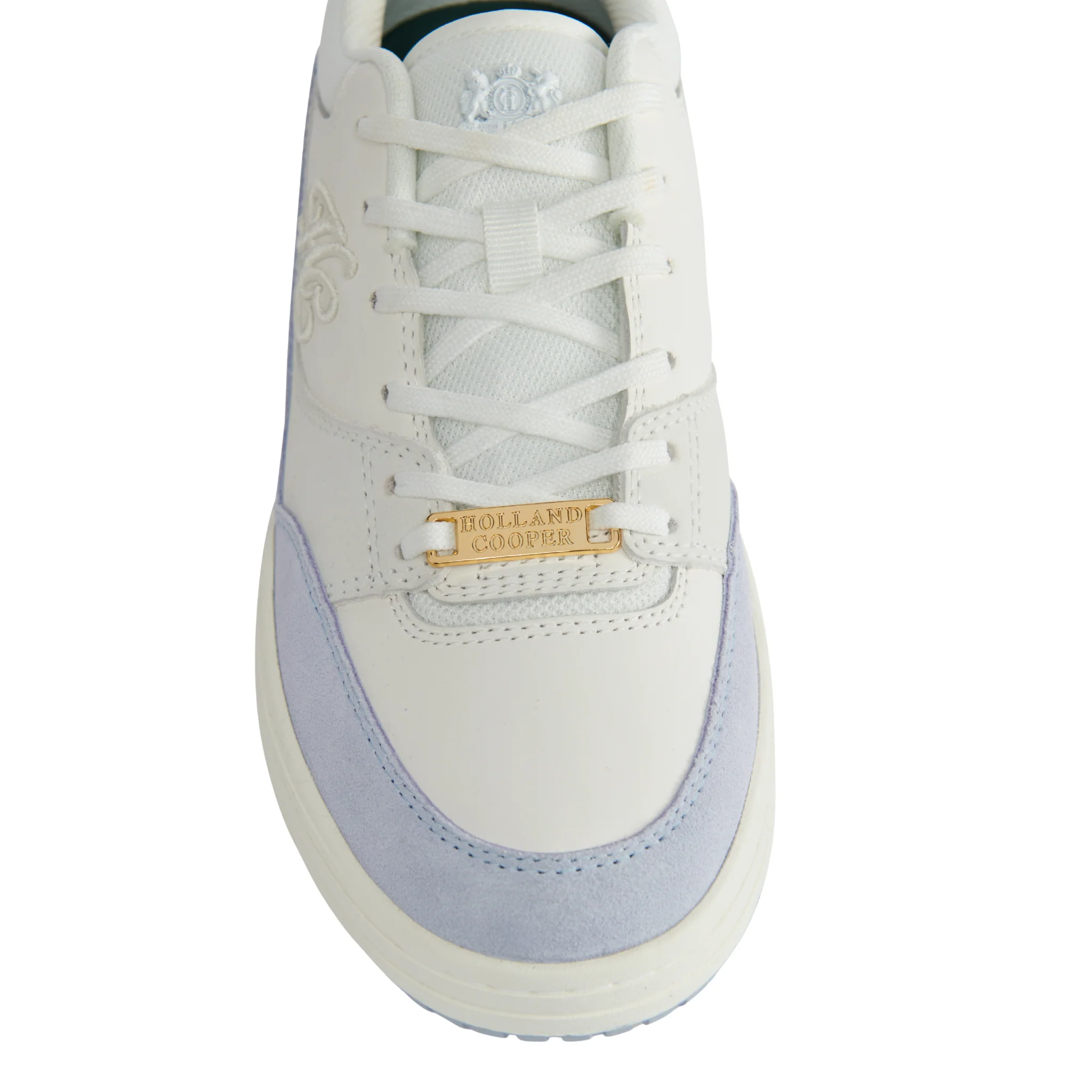 Womens Holland Cooper Cream/Smoky Blue Retro Trainers - Image 4