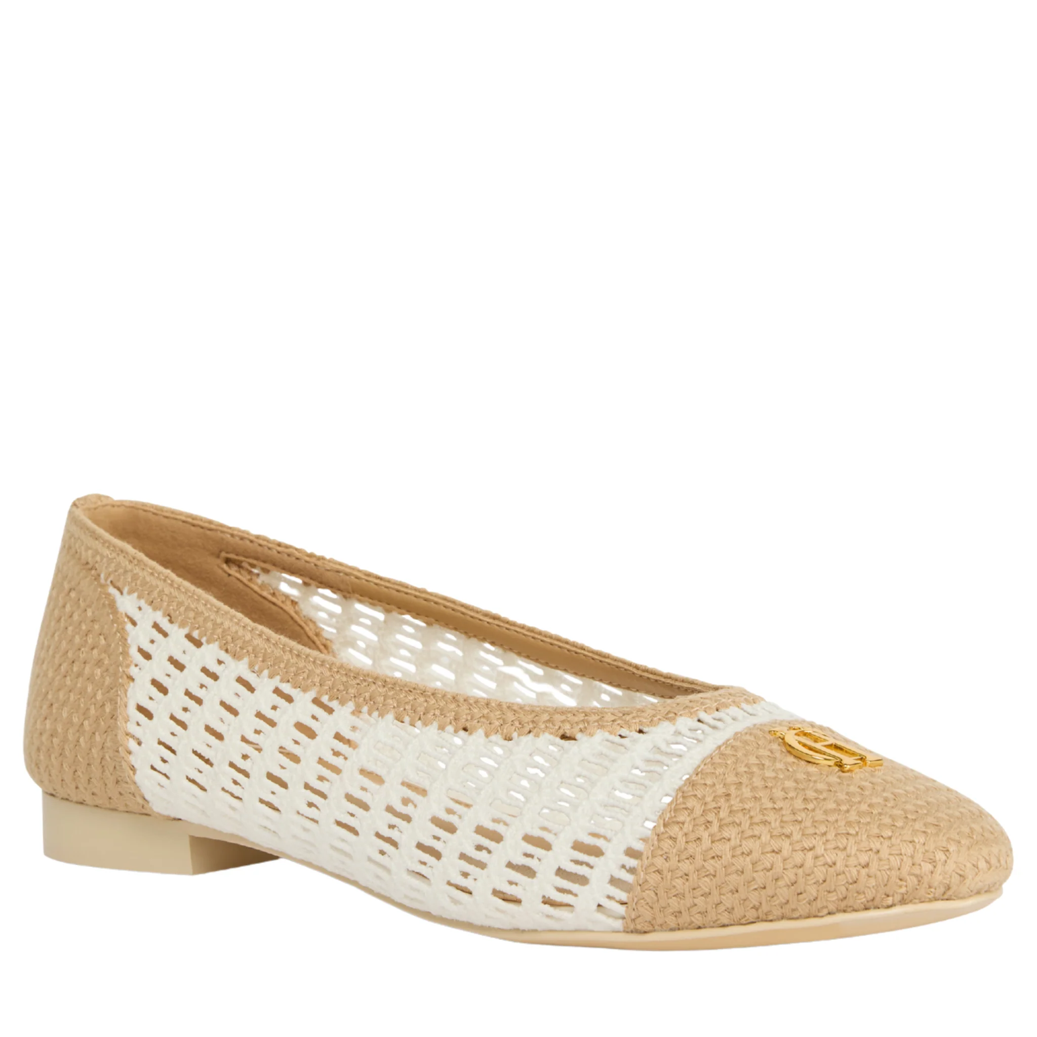 Womens Holland Cooper Cream Tan Rattan Ballet Shoes - Image 4