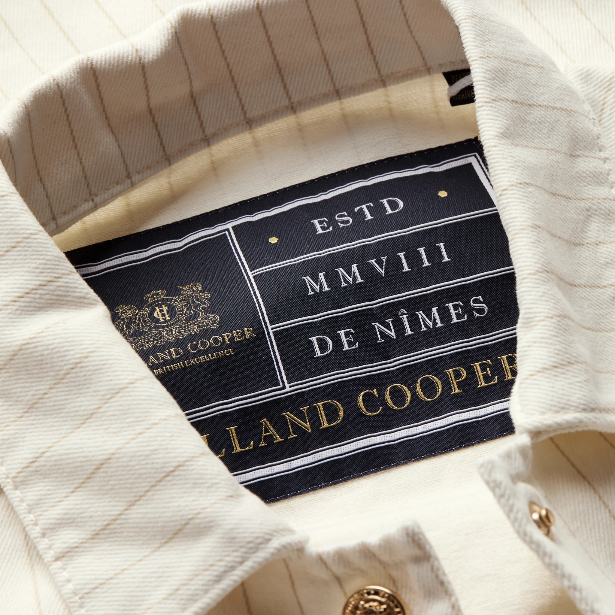 Womens Holland Cooper Ecru Stripe Denim Chore Jacket - Image 7
