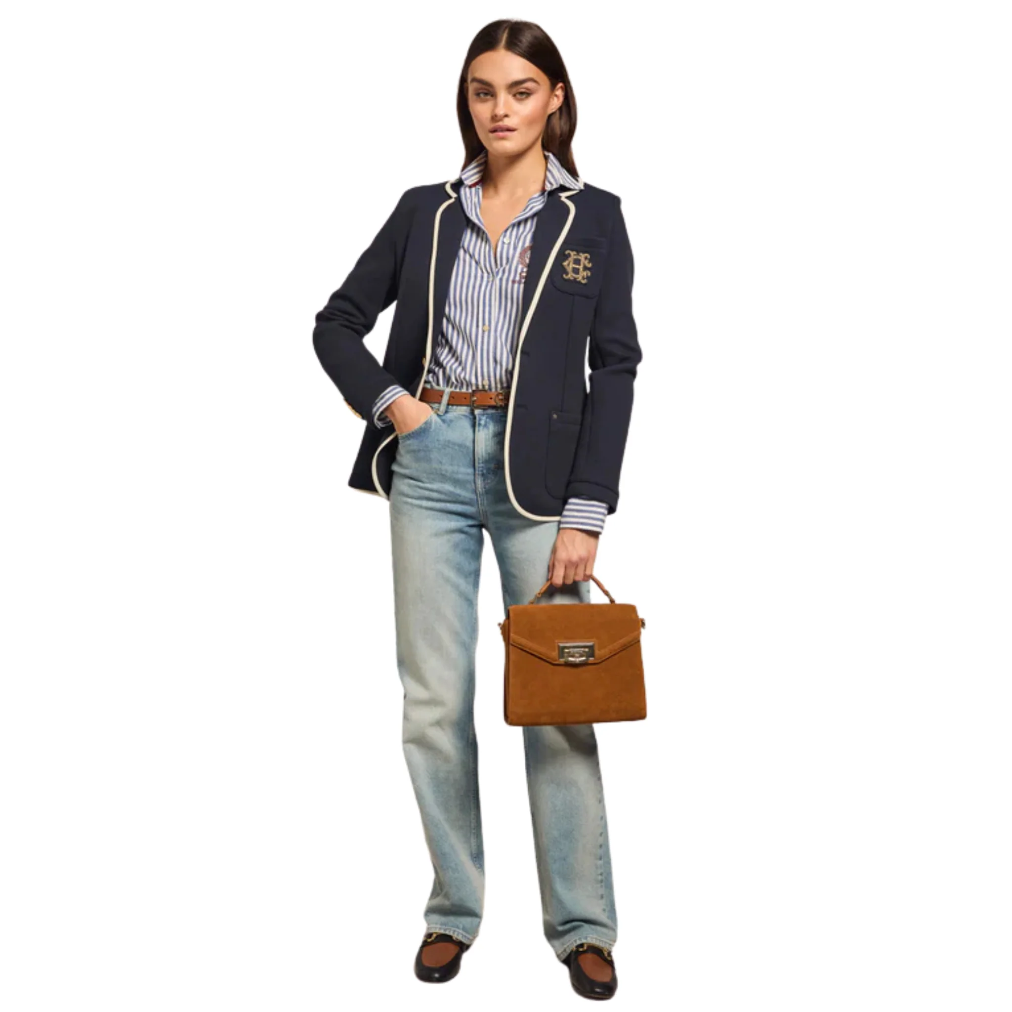 Womens Holland Cooper Ink Navy Henley Blazer - Image 4