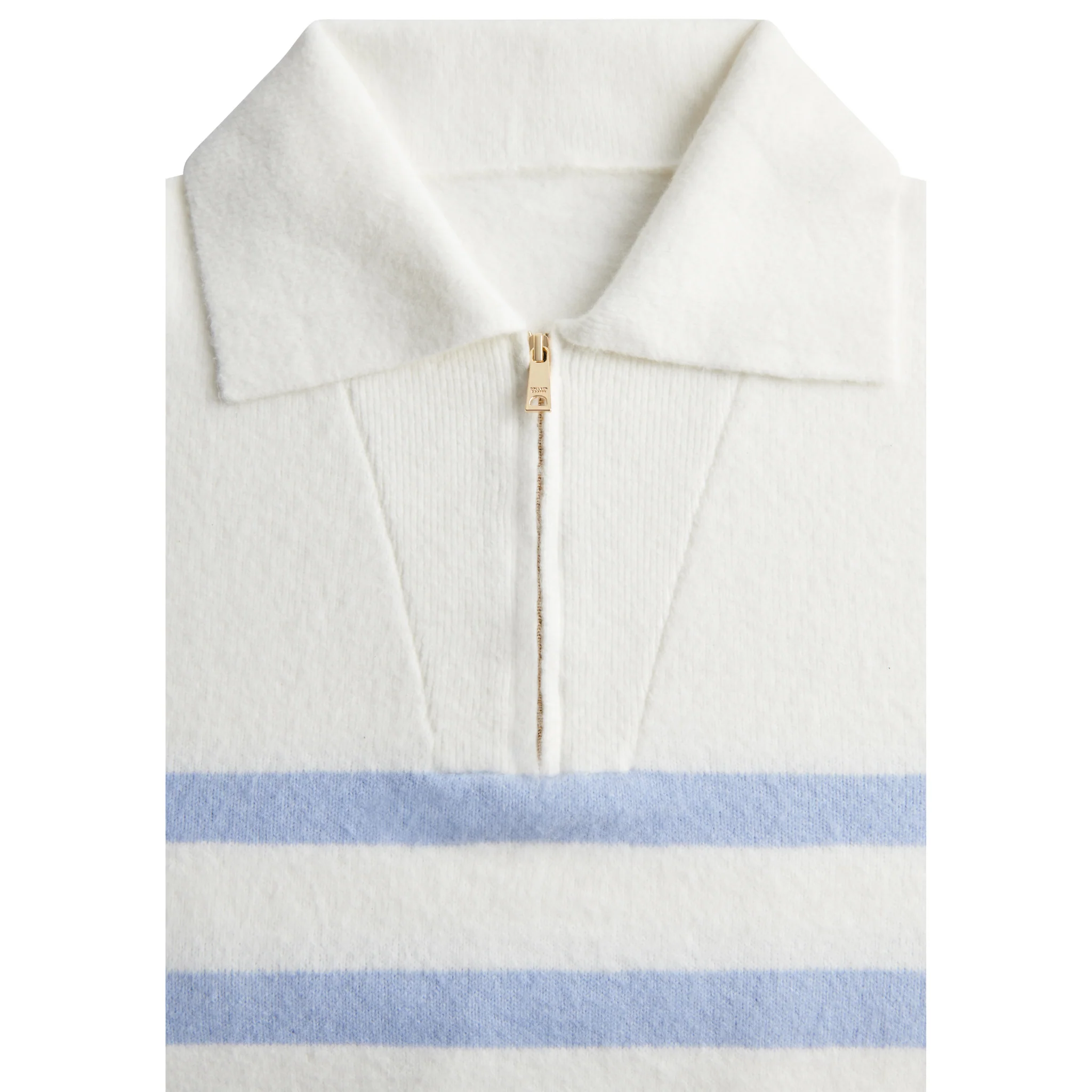 Womens Holland Cooper Natural/Powder Blue Lydia Quarter Zip Knit - Image 4