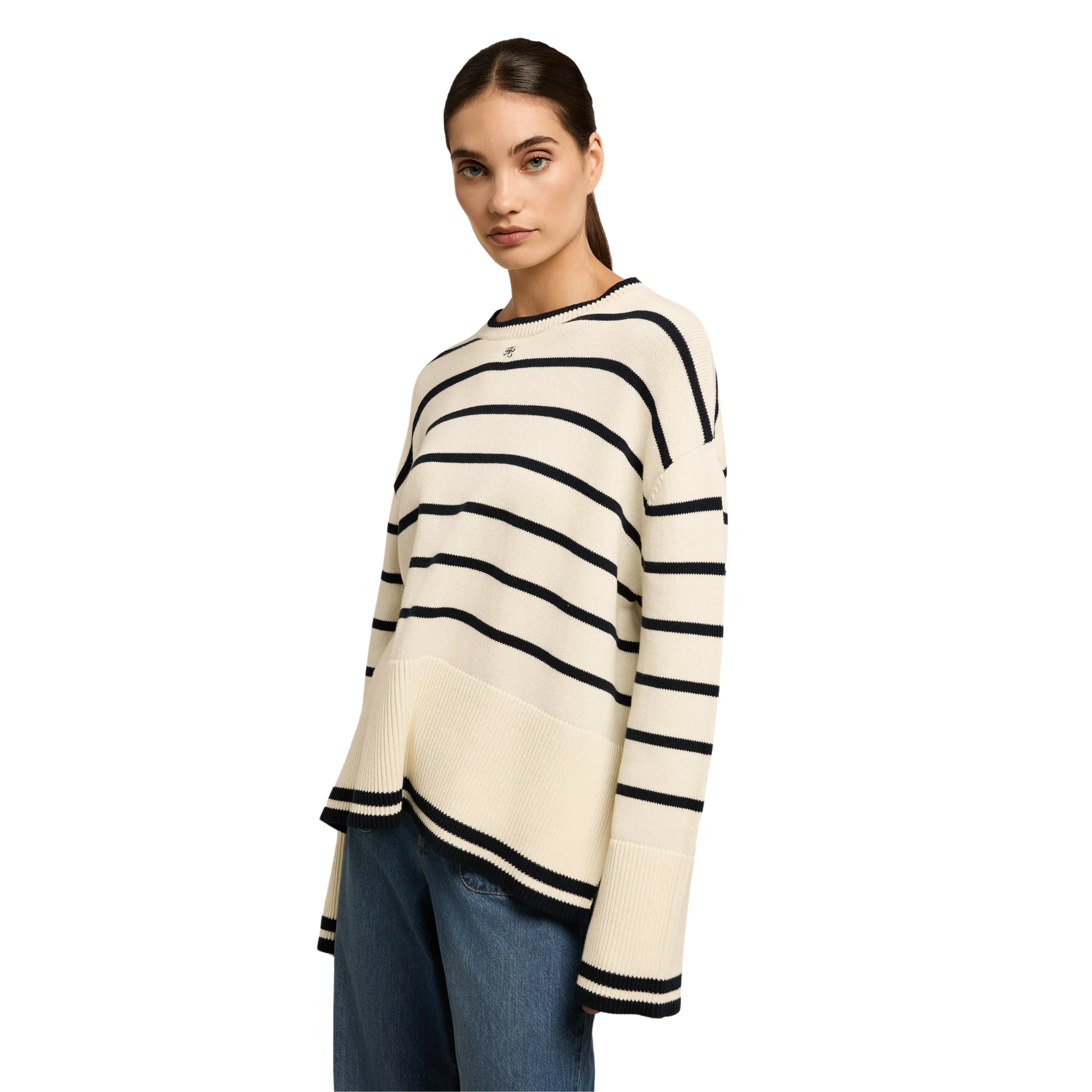 Womens Holland Cooper Natural Stripe Antonia Crew Neck Knit - Image 3