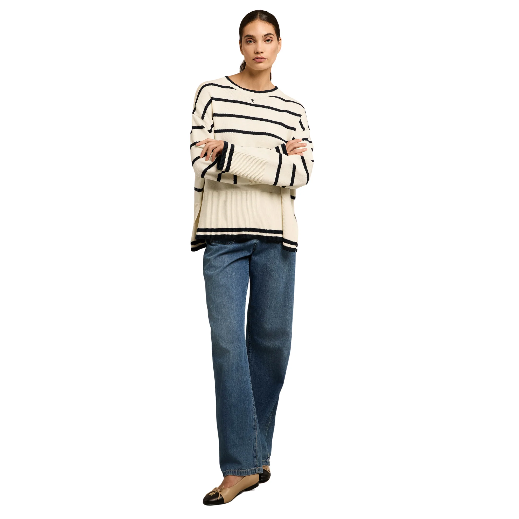 Womens Holland Cooper Natural Stripe Antonia Crew Neck Knit - Image 4