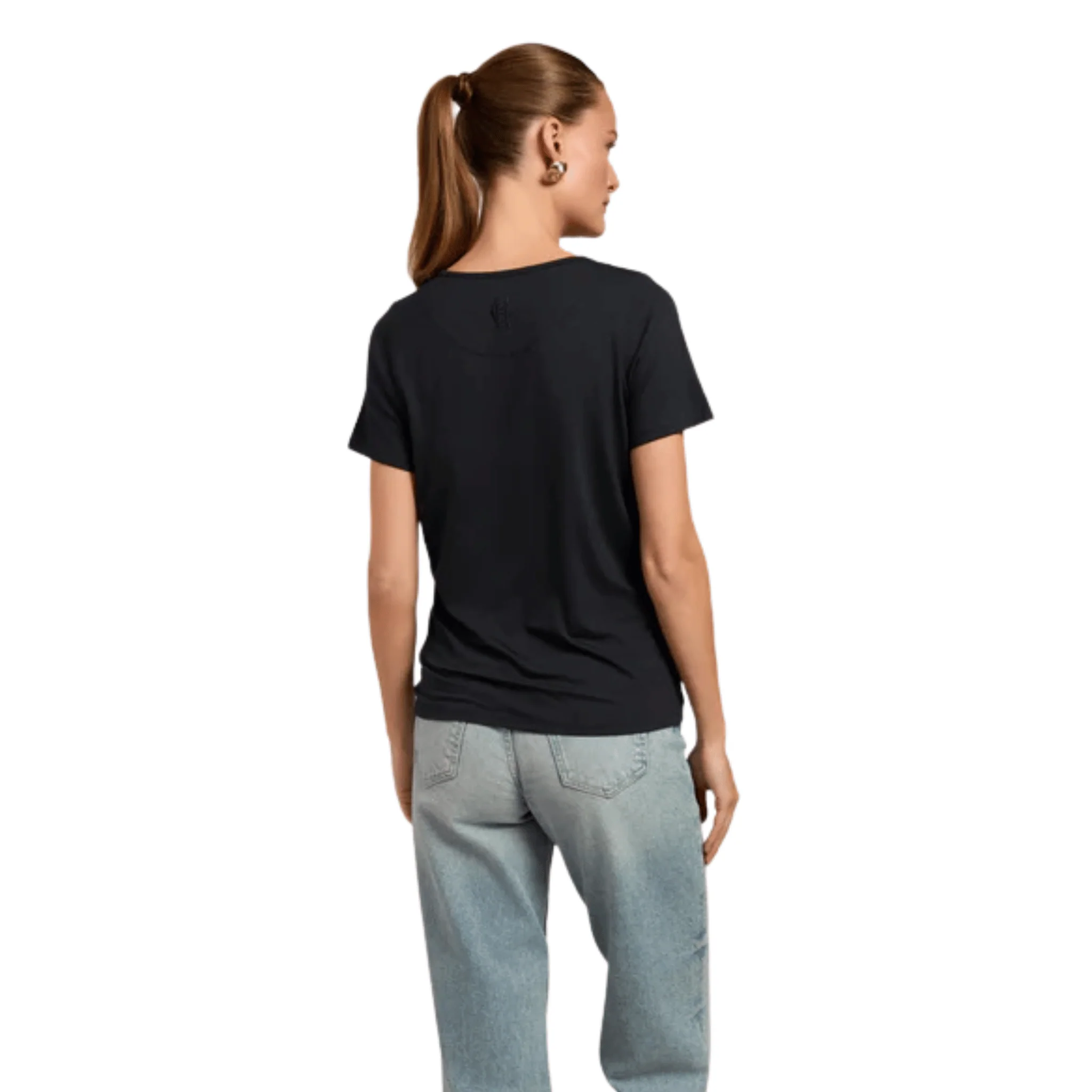 Womens Holland Cooper Navy Relax Fit V-Neck S/s T Shirt - Image 4