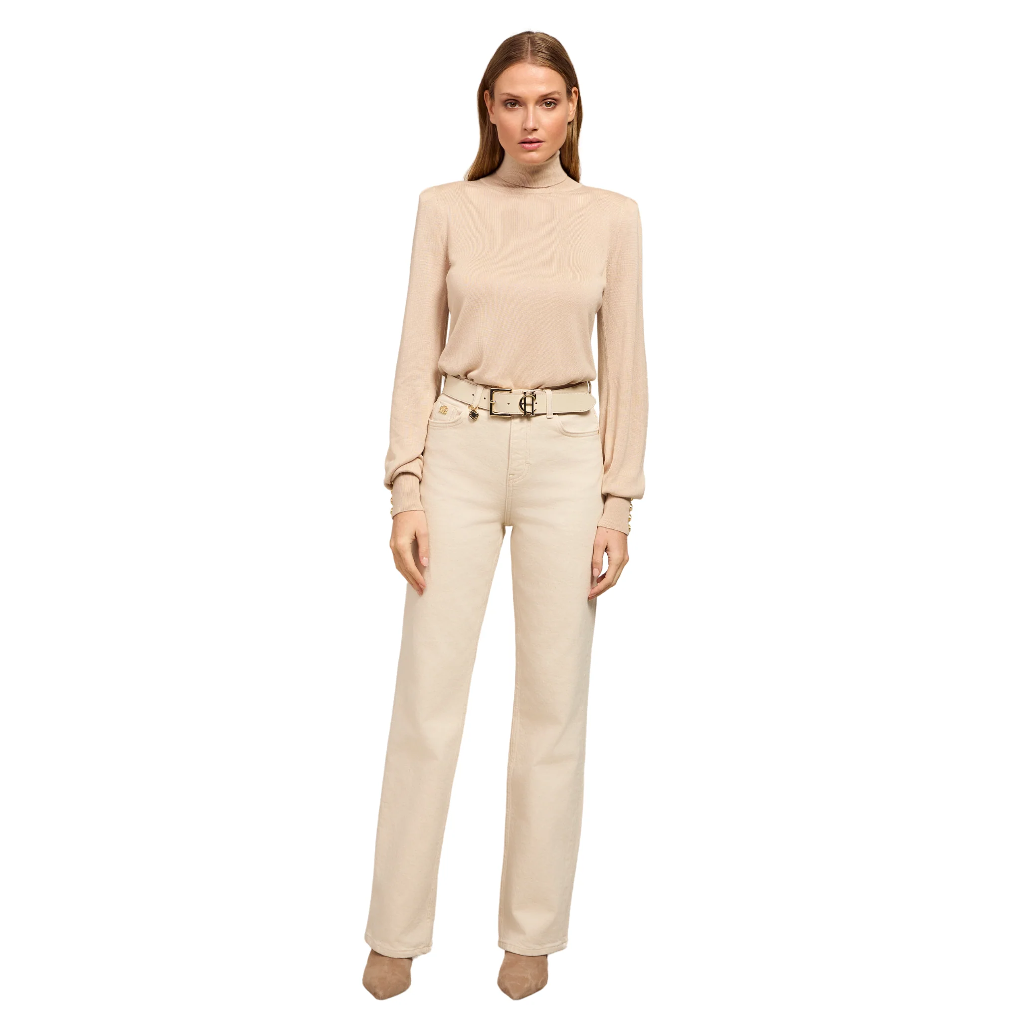 Womens Holland Cooper Oatmeal Classic Straight Fit Jeans - Image 2
