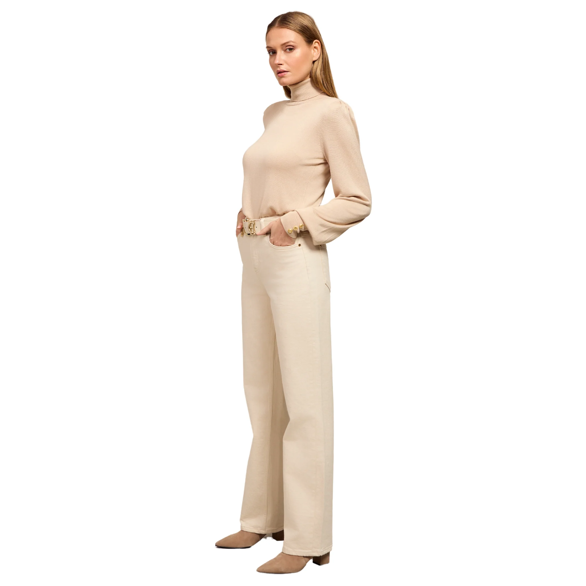 Womens Holland Cooper Oatmeal Classic Straight Fit Jeans - Image 3