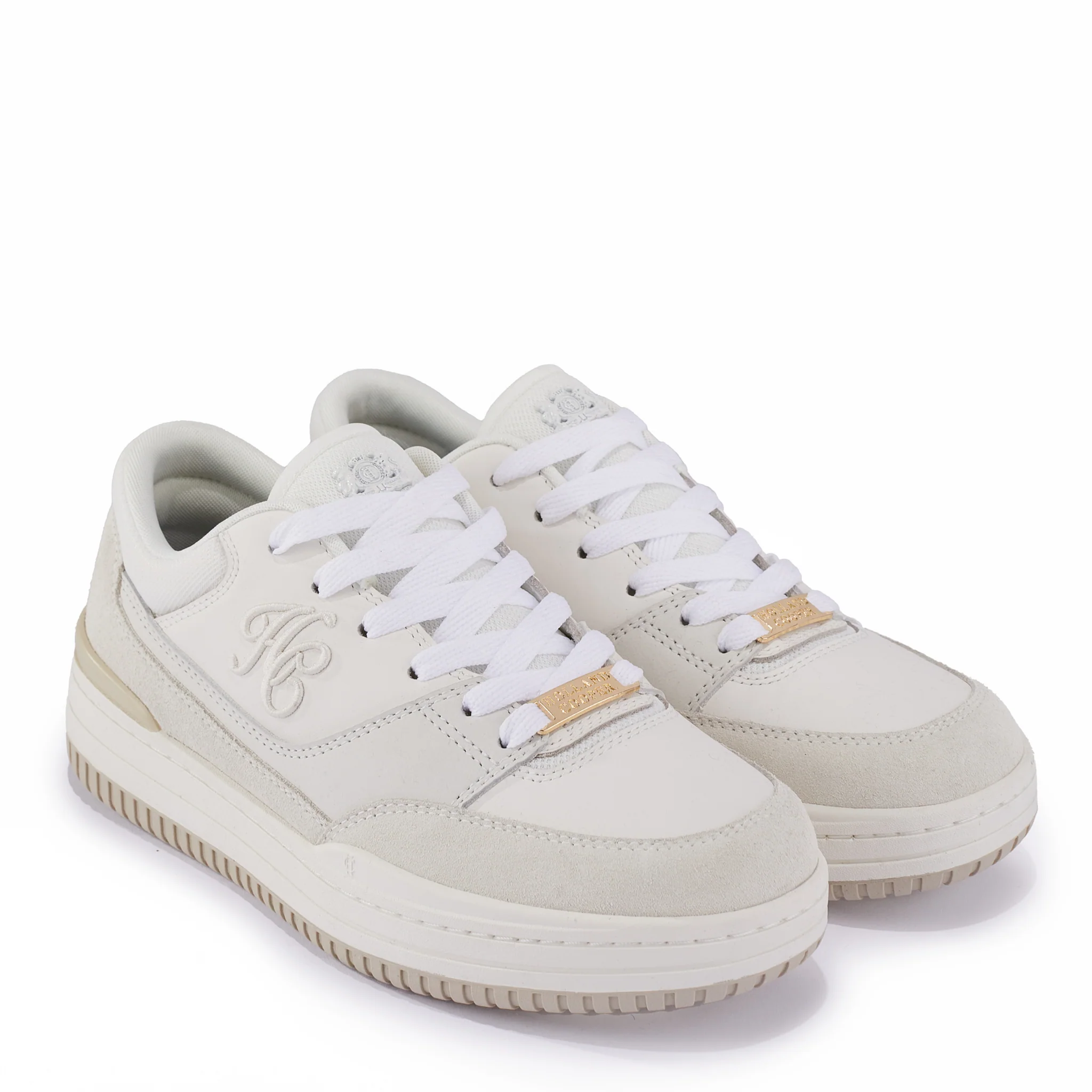 Womens Holland Cooper Off White Retro Runner Trainers - Image 2