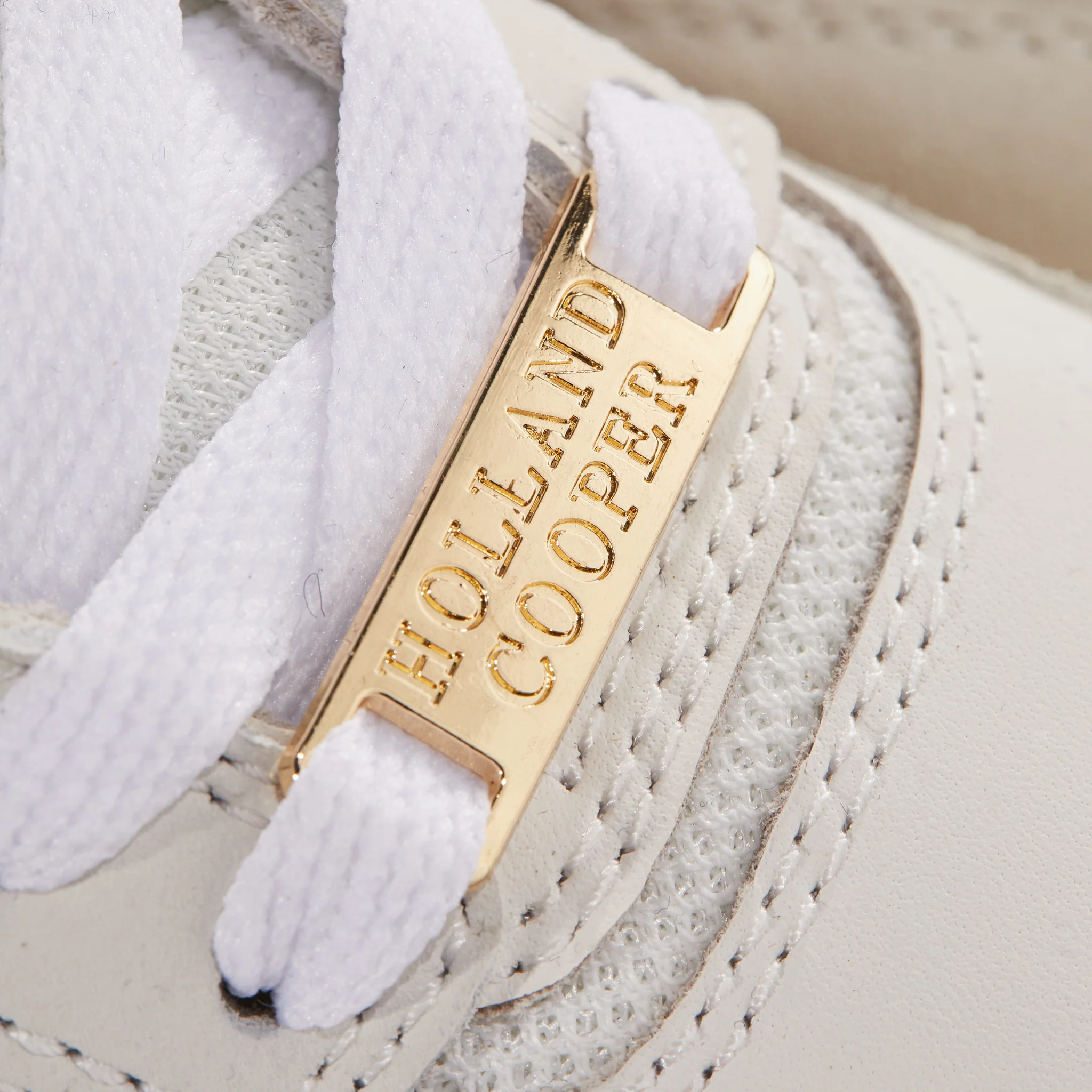 Womens Holland Cooper Off White Retro Runner Trainers - Image 4